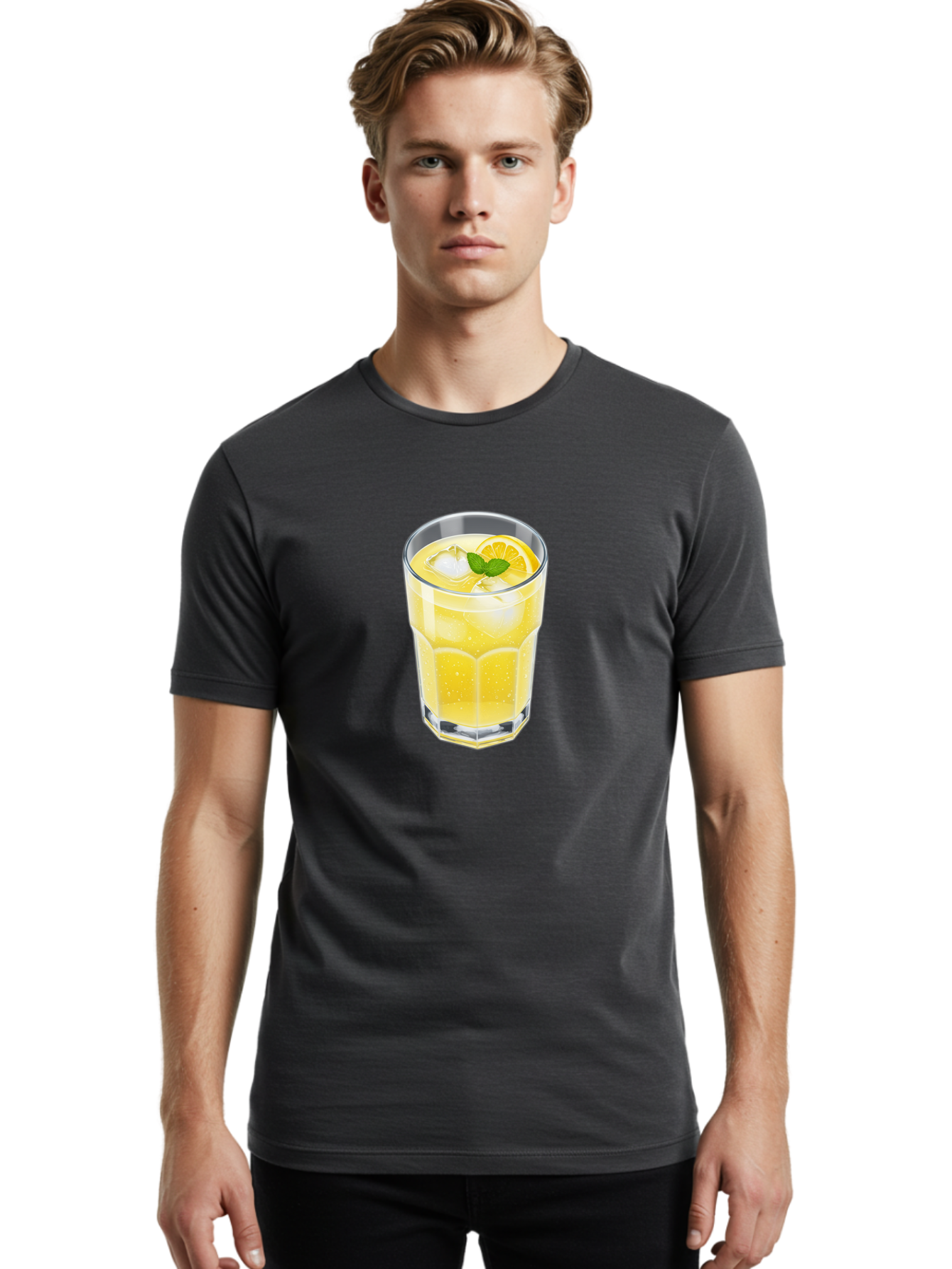 Lemonade-Glass Men'S Graphic Tee, 100% Cotton, Comfortable Casual Summer Wear, Machine Washable, Vintage Camera, Old Camera, Antique Camera, Black Camera, Classic Photography, Photography Equipment, Nostalgic Device, Film Camera, Camera Art Bao583