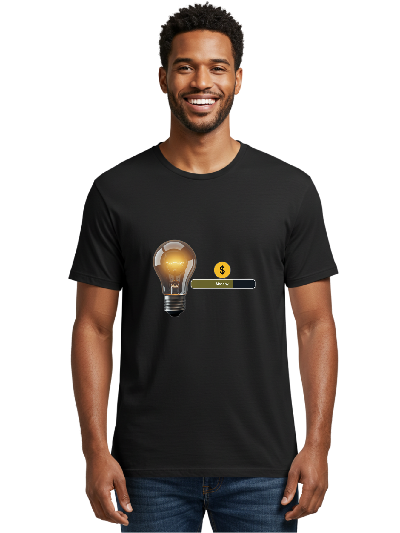Lightbulb-Monday Men'S Graphic Tee, 100% Cotton, Comfortable Casual Summer Wear, Machine Washable, Vintage Camera, Old Camera, Antique Camera, Black Camera, Classic Photography, Photography Equipment, Nostalgic Device, Film Camera, Camera Art Bao587