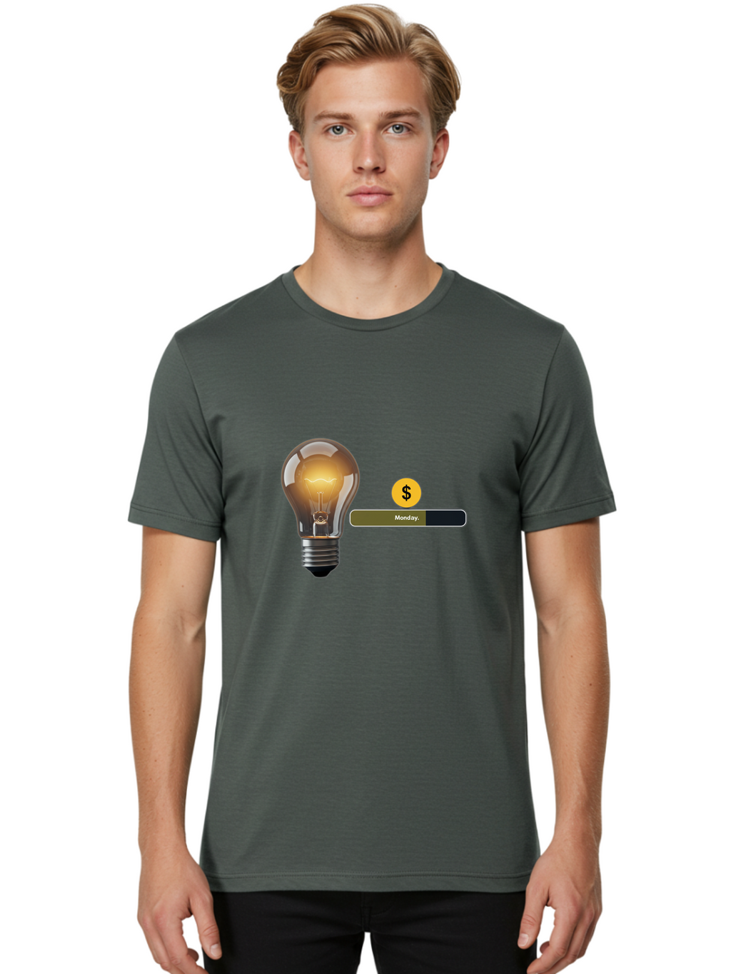Lightbulb-Monday Men'S Graphic Tee, 100% Cotton, Comfortable Casual Summer Wear, Machine Washable, Vintage Camera, Old Camera, Antique Camera, Black Camera, Classic Photography, Photography Equipment, Nostalgic Device, Film Camera, Camera Art Bao587