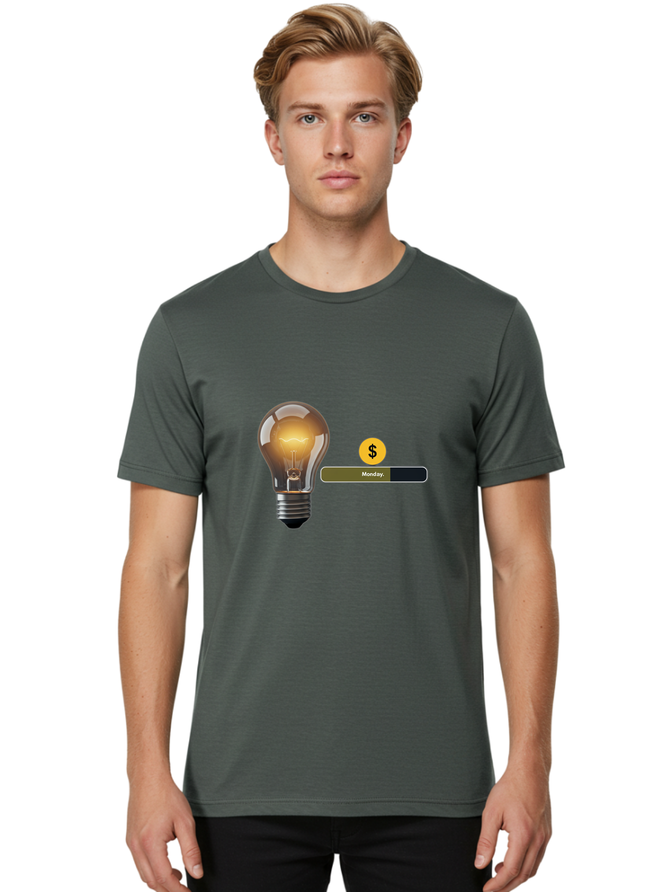 Lightbulb-Monday Men'S Graphic Tee, 100% Cotton, Comfortable Casual Summer Wear, Machine Washable, Vintage Camera, Old Camera, Antique Camera, Black Camera, Classic Photography, Photography Equipment, Nostalgic Device, Film Camera, Camera Art Bao587