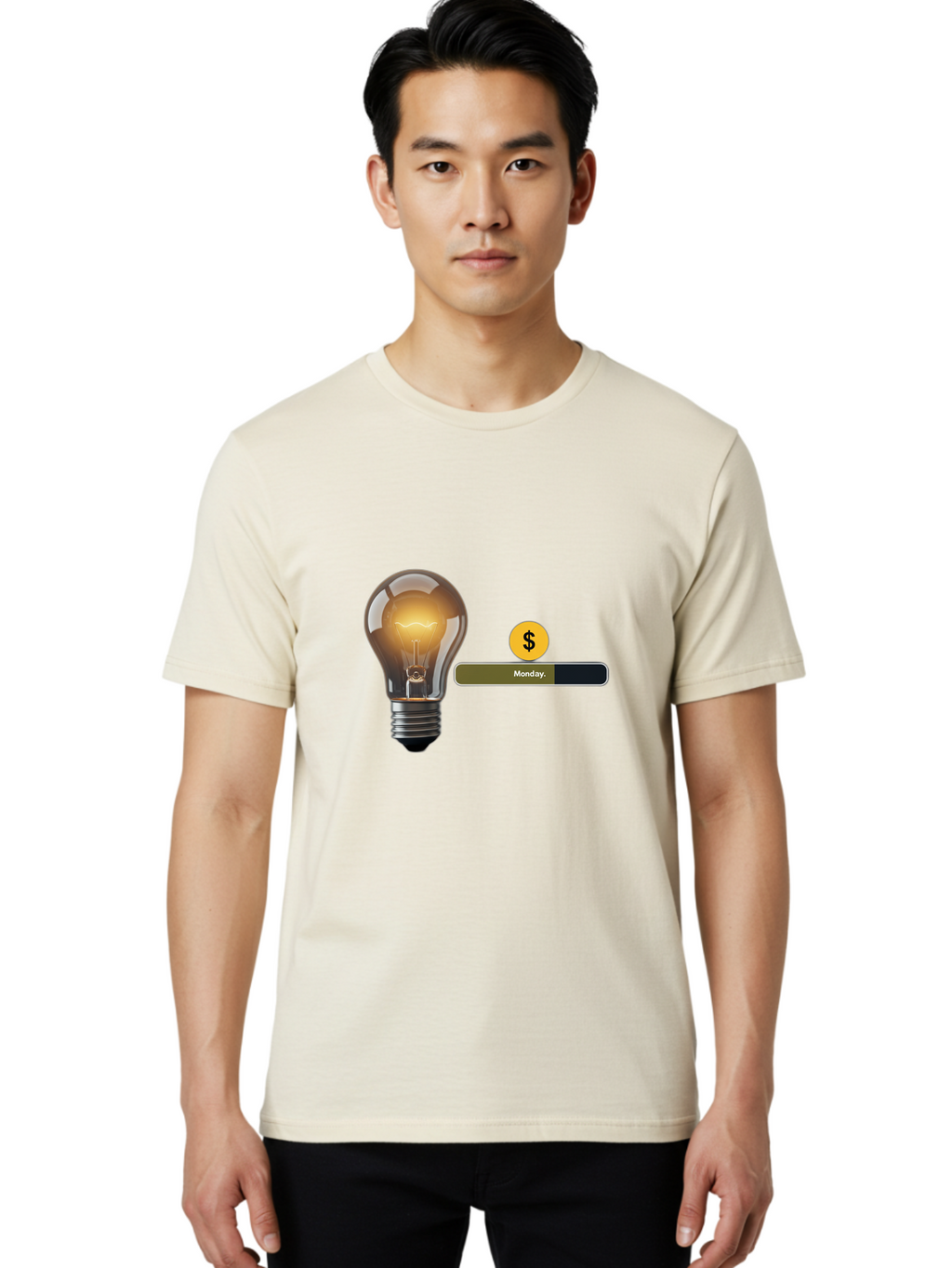 Lightbulb-Monday Men'S Graphic Tee, 100% Cotton, Comfortable Casual Summer Wear, Machine Washable, Vintage Camera, Old Camera, Antique Camera, Black Camera, Classic Photography, Photography Equipment, Nostalgic Device, Film Camera, Camera Art Bao587