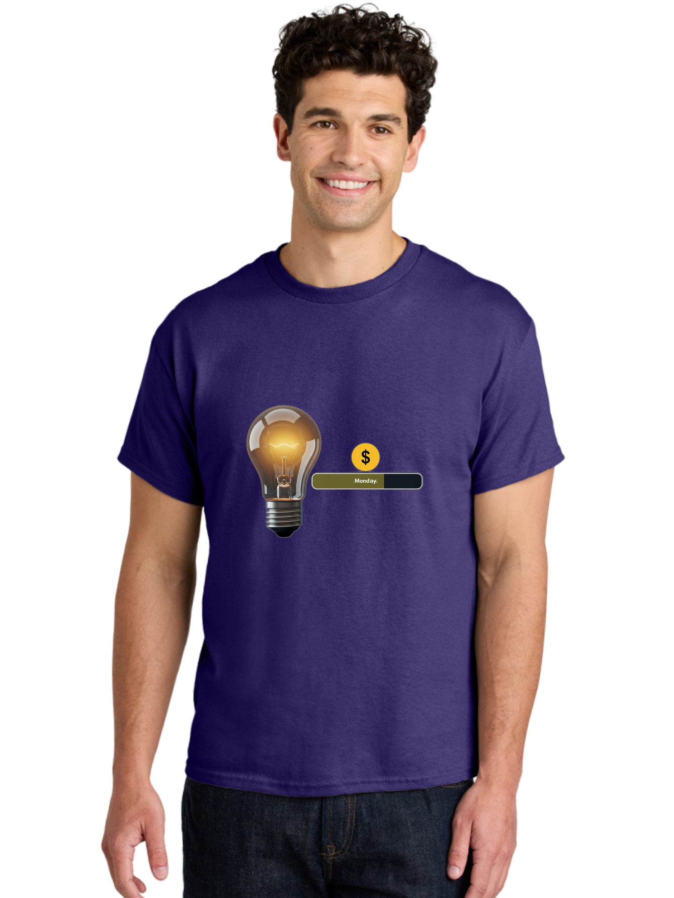 Lightbulb-Monday Men'S Graphic Tee, 100% Cotton, Comfortable Casual Summer Wear, Machine Washable, Vintage Camera, Old Camera, Antique Camera, Black Camera, Classic Photography, Photography Equipment, Nostalgic Device, Film Camera, Camera Art Bao587