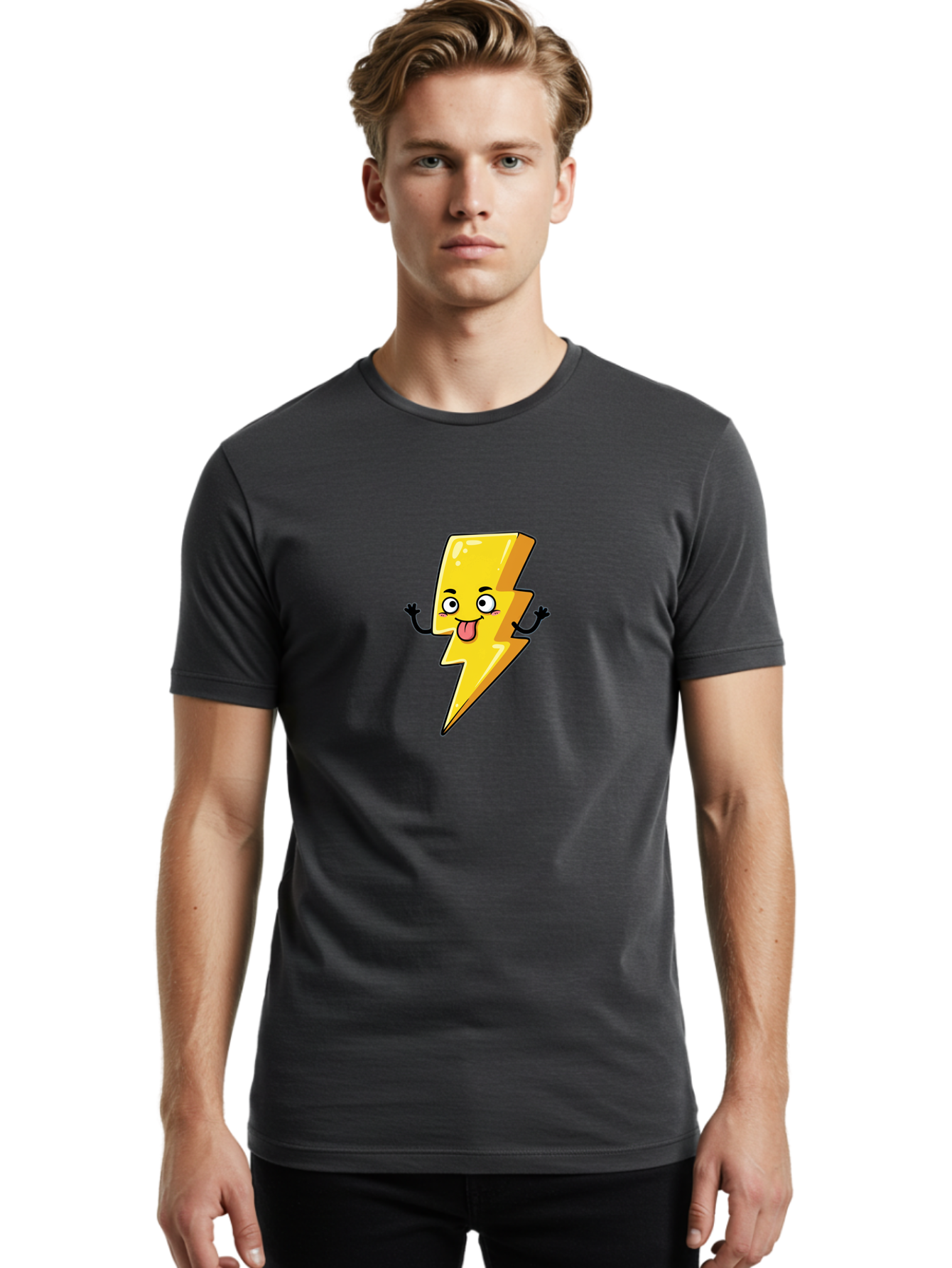 Lightning-Bolt Men'S Graphic Tee, 100% Cotton, Comfortable Casual Summer Wear, Machine Washable, Vintage Camera, Old Camera, Antique Camera, Black Camera, Classic Photography, Photography Equipment, Nostalgic Device, Film Camera, Camera Art Bao588