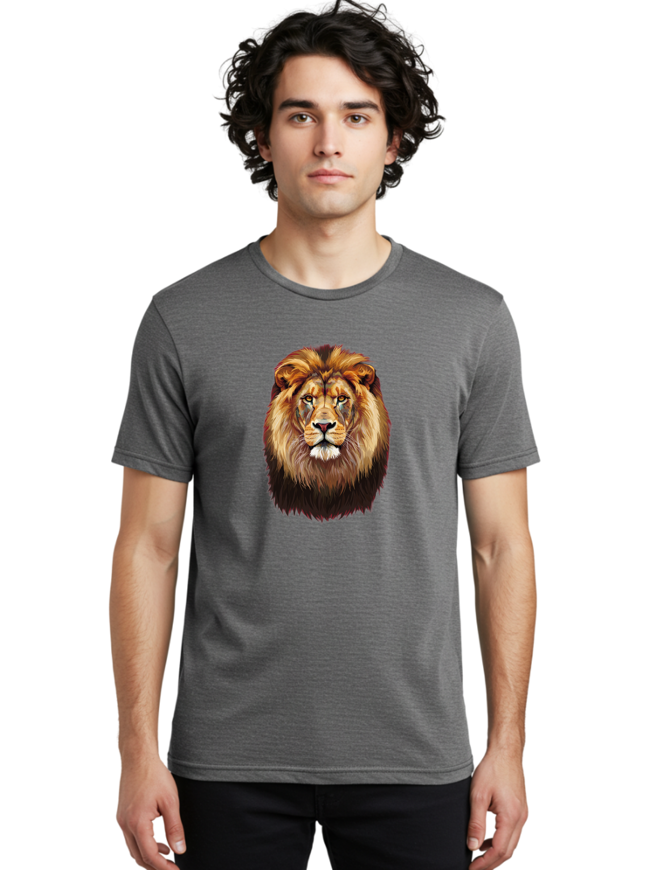 Lion-Head-1 Men'S Graphic Tee, 100% Cotton, Comfortable Casual Summer Wear, Machine Washable, Vintage Camera, Old Camera, Antique Camera, Black Camera, Classic Photography, Photography Equipment, Nostalgic Device, Film Camera, Camera Art Bao592