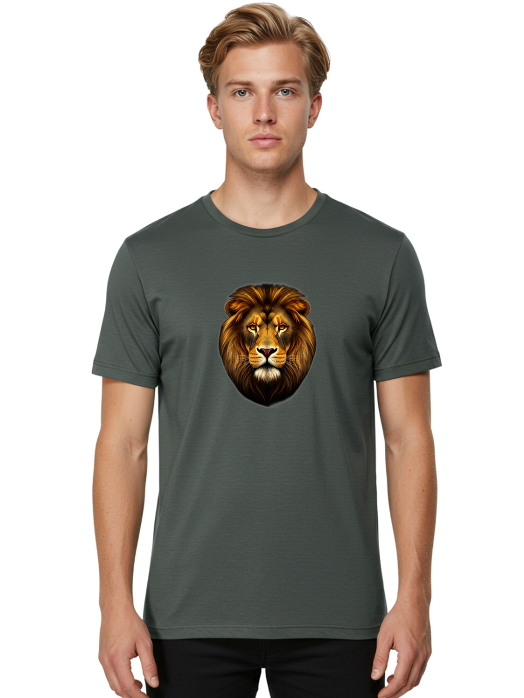 Lion-Head-2 Men'S Graphic Tee, 100% Cotton, Comfortable Casual Summer Wear, Machine Washable, Vintage Camera, Old Camera, Antique Camera, Black Camera, Classic Photography, Photography Equipment, Nostalgic Device, Film Camera, Camera Art Bao593