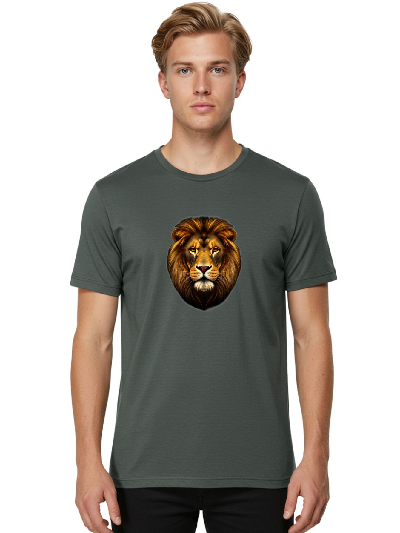 Lion-Head-2 Men'S Graphic Tee, 100% Cotton, Comfortable Casual Summer Wear, Machine Washable, Vintage Camera, Old Camera, Antique Camera, Black Camera, Classic Photography, Photography Equipment, Nostalgic Device, Film Camera, Camera Art Bao593