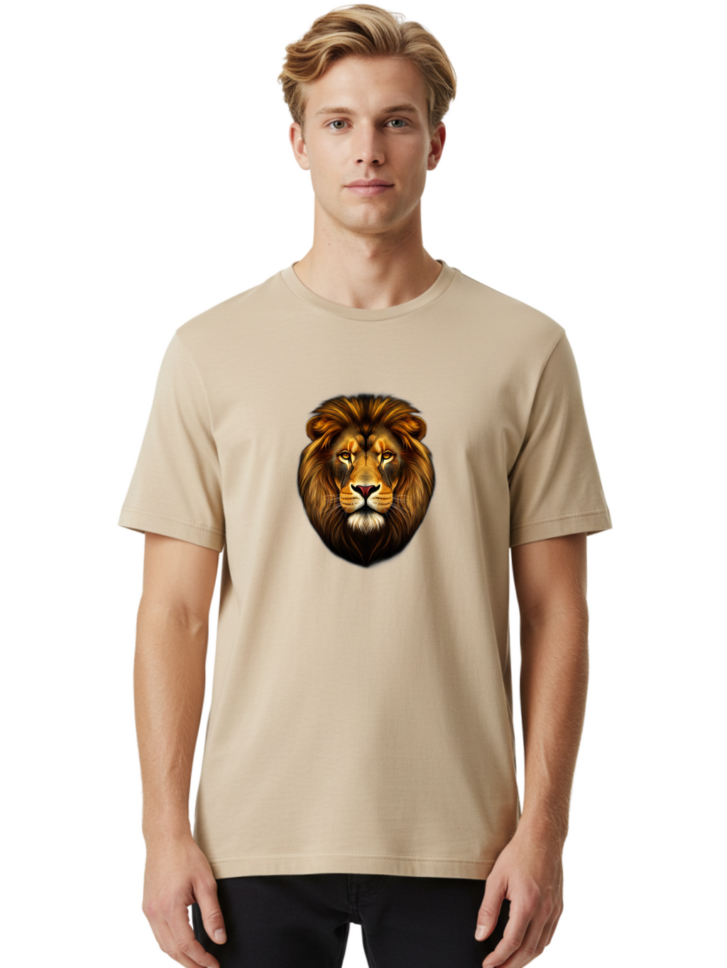 Lion-Head-2 Men'S Graphic Tee, 100% Cotton, Comfortable Casual Summer Wear, Machine Washable, Vintage Camera, Old Camera, Antique Camera, Black Camera, Classic Photography, Photography Equipment, Nostalgic Device, Film Camera, Camera Art Bao593
