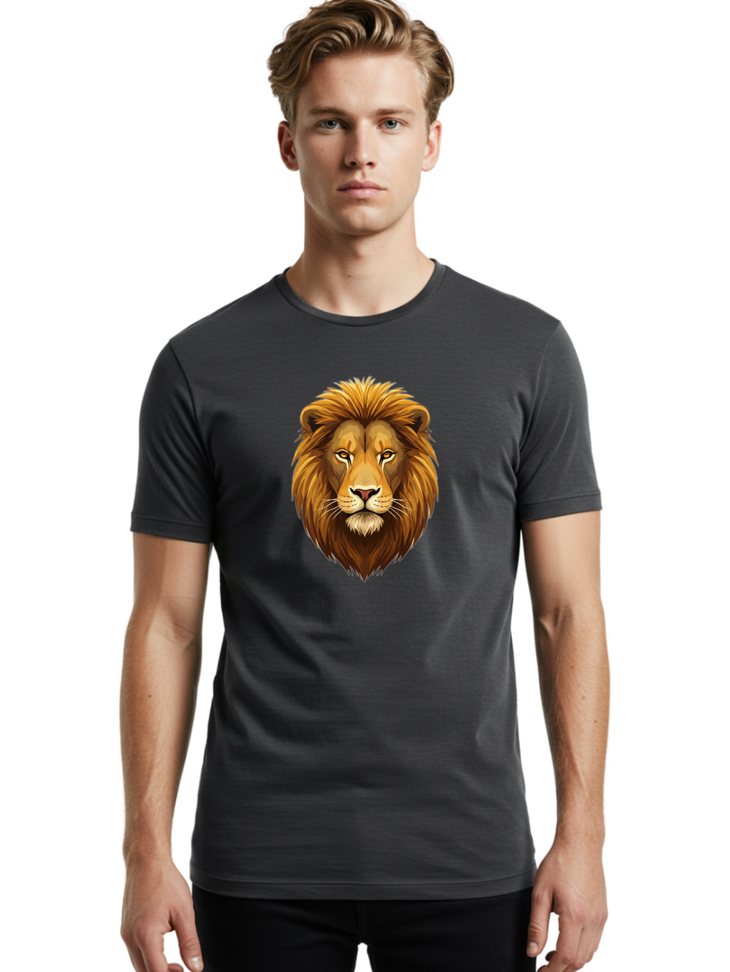 Lion-Head-3 Men'S Graphic Tee, 100% Cotton, Comfortable Casual Summer Wear, Machine Washable, Vintage Camera, Old Camera, Antique Camera, Black Camera, Classic Photography, Photography Equipment, Nostalgic Device, Film Camera, Camera Art Bao594