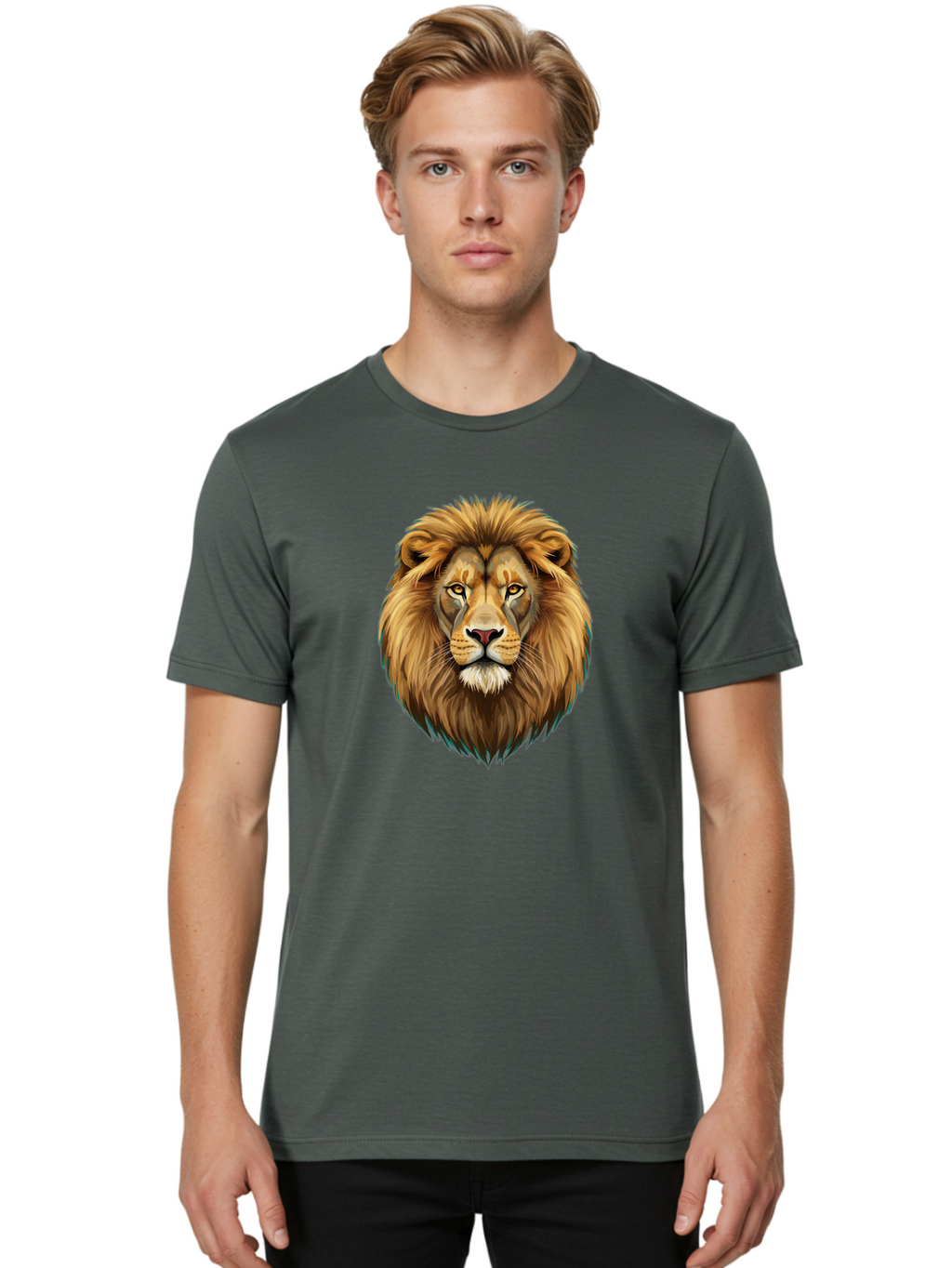 Lion-Head-5 Men'S Graphic Tee, 100% Cotton, Comfortable Casual Summer Wear, Machine Washable, Vintage Camera, Old Camera, Antique Camera, Black Camera, Classic Photography, Photography Equipment, Nostalgic Device, Film Camera, Camera Art Bao596
