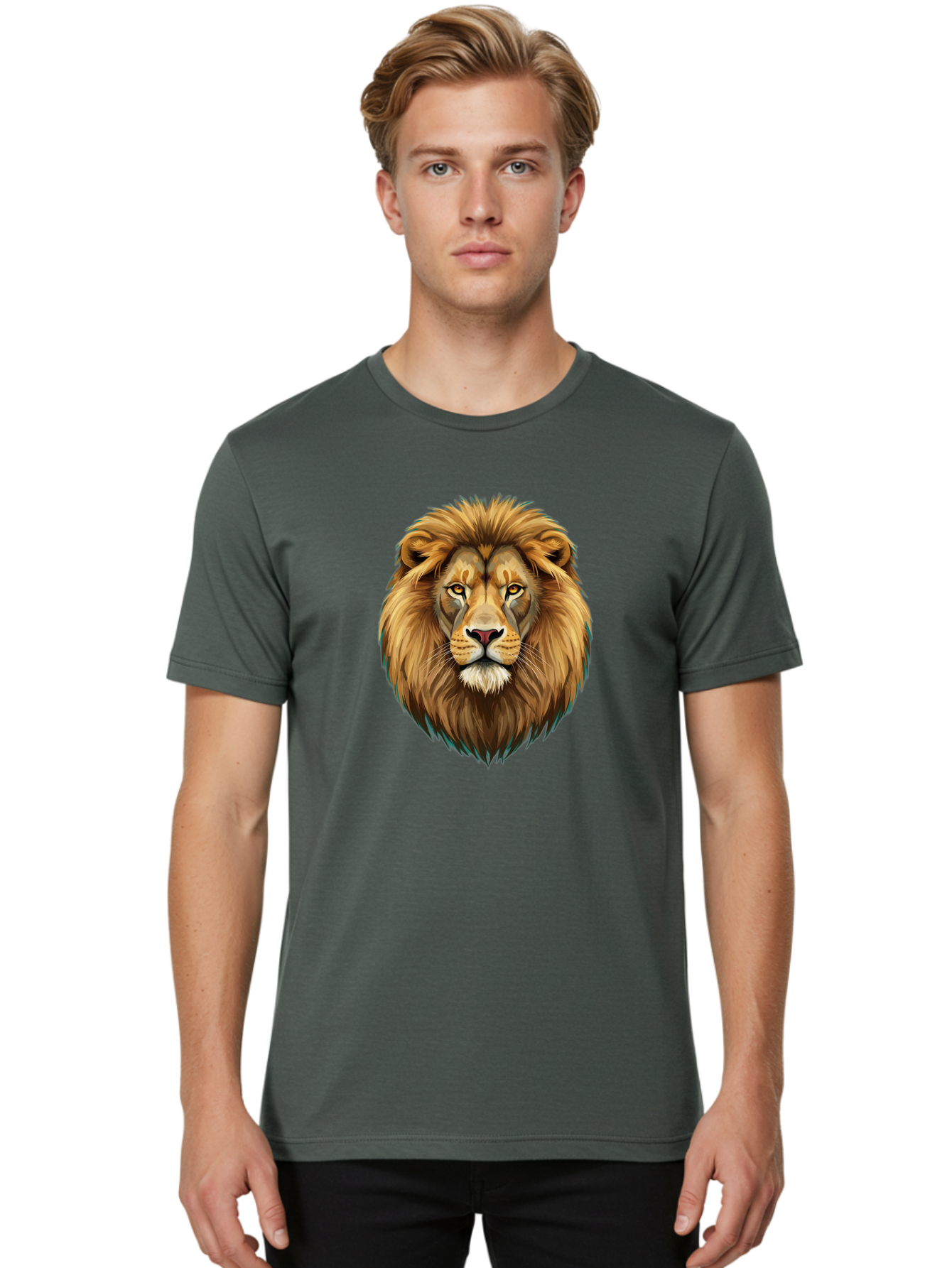Lion-Head-5 Men'S Graphic Tee, 100% Cotton, Comfortable Casual Summer Wear, Machine Washable, Vintage Camera, Old Camera, Antique Camera, Black Camera, Classic Photography, Photography Equipment, Nostalgic Device, Film Camera, Camera Art Bao596