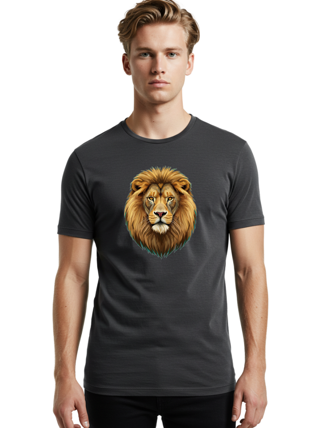 Lion-Head-5 Men'S Graphic Tee, 100% Cotton, Comfortable Casual Summer Wear, Machine Washable, Vintage Camera, Old Camera, Antique Camera, Black Camera, Classic Photography, Photography Equipment, Nostalgic Device, Film Camera, Camera Art Bao596
