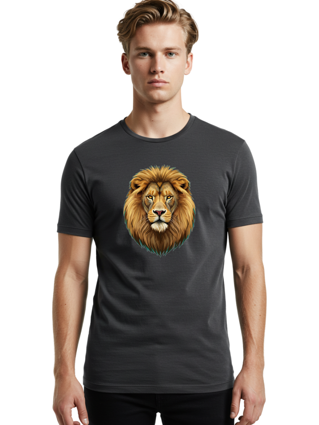Lion-Head-5 Men'S Graphic Tee, 100% Cotton, Comfortable Casual Summer Wear, Machine Washable, Vintage Camera, Old Camera, Antique Camera, Black Camera, Classic Photography, Photography Equipment, Nostalgic Device, Film Camera, Camera Art Bao596