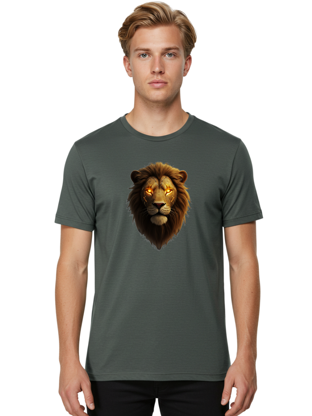 Lion-Head-6 Men'S Graphic Tee, 100% Cotton, Comfortable Casual Summer Wear, Machine Washable, Vintage Camera, Old Camera, Antique Camera, Black Camera, Classic Photography, Photography Equipment, Nostalgic Device, Film Camera, Camera Art Bao597