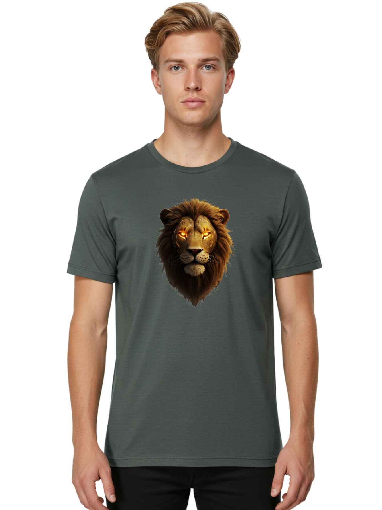 Lion-Head-6 Men'S Graphic Tee, 100% Cotton, Comfortable Casual Summer Wear, Machine Washable, Vintage Camera, Old Camera, Antique Camera, Black Camera, Classic Photography, Photography Equipment, Nostalgic Device, Film Camera, Camera Art Bao597