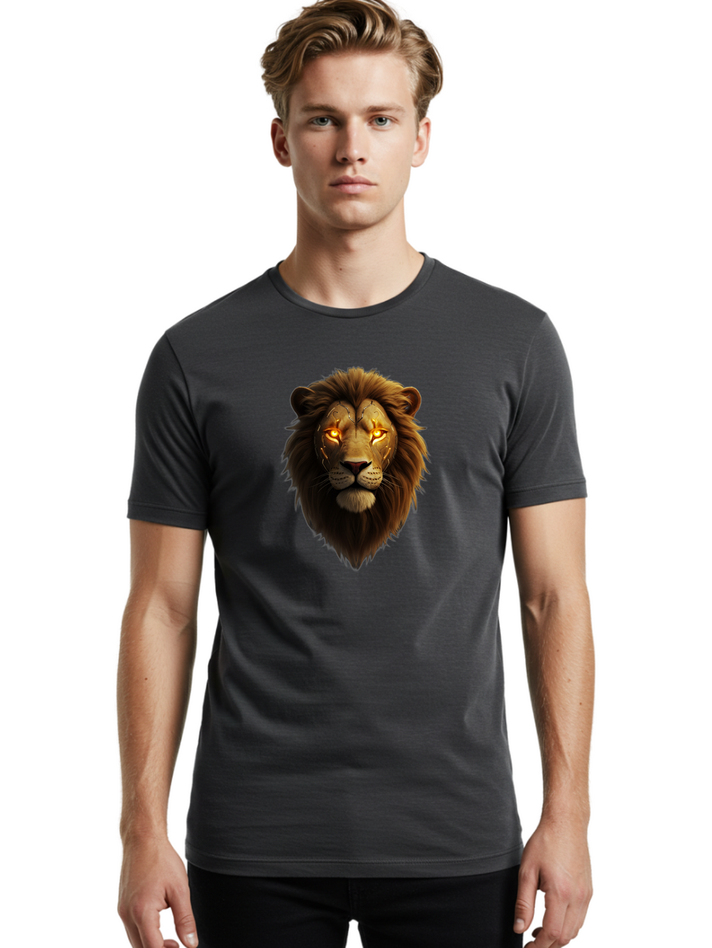 Lion-Head-6 Men'S Graphic Tee, 100% Cotton, Comfortable Casual Summer Wear, Machine Washable, Vintage Camera, Old Camera, Antique Camera, Black Camera, Classic Photography, Photography Equipment, Nostalgic Device, Film Camera, Camera Art Bao597