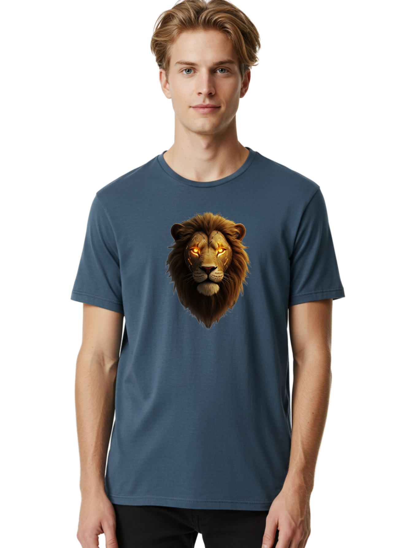 Lion-Head-6 Men'S Graphic Tee, 100% Cotton, Comfortable Casual Summer Wear, Machine Washable, Vintage Camera, Old Camera, Antique Camera, Black Camera, Classic Photography, Photography Equipment, Nostalgic Device, Film Camera, Camera Art Bao597