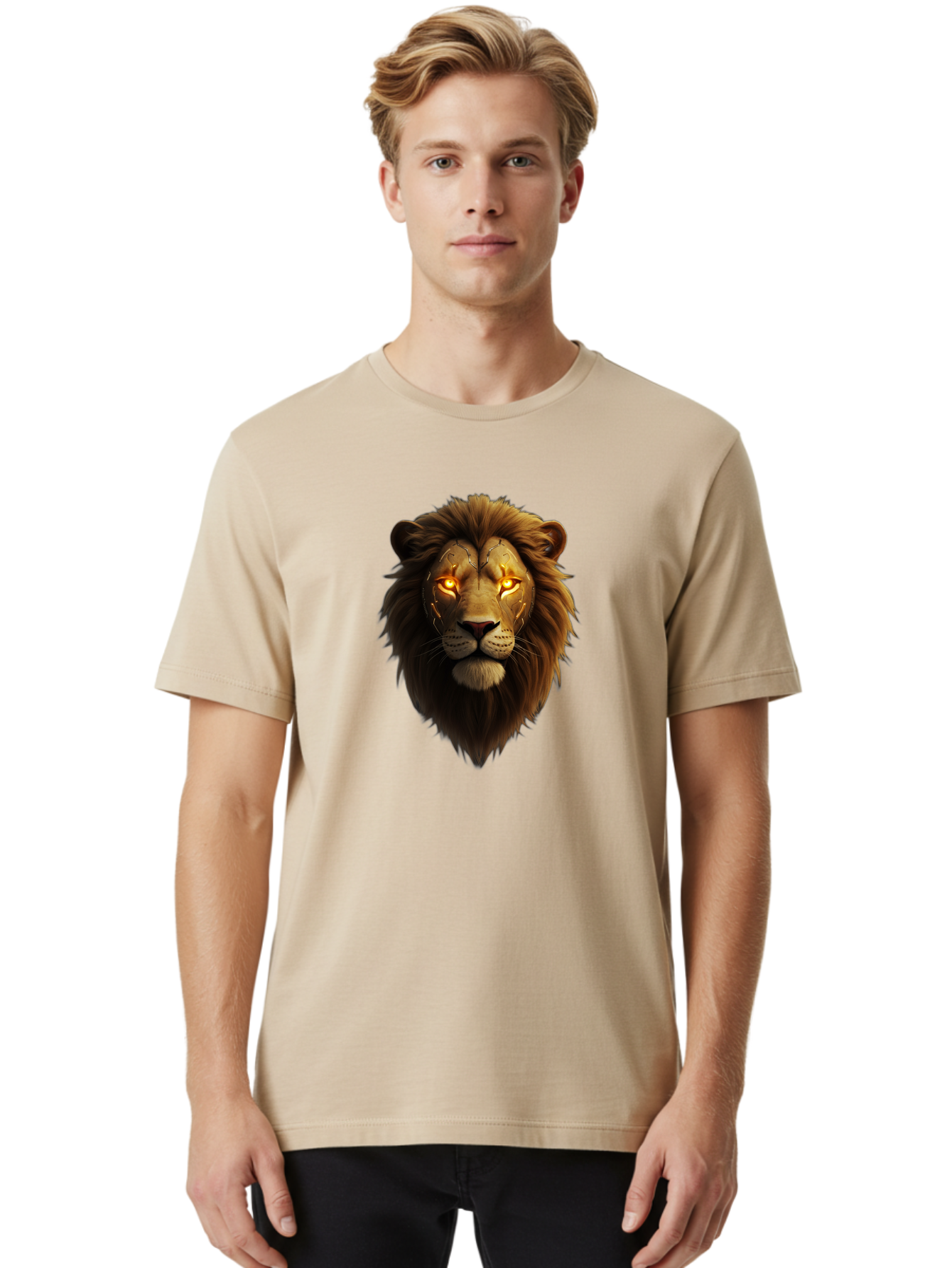 Lion-Head-6 Men'S Graphic Tee, 100% Cotton, Comfortable Casual Summer Wear, Machine Washable, Vintage Camera, Old Camera, Antique Camera, Black Camera, Classic Photography, Photography Equipment, Nostalgic Device, Film Camera, Camera Art Bao597