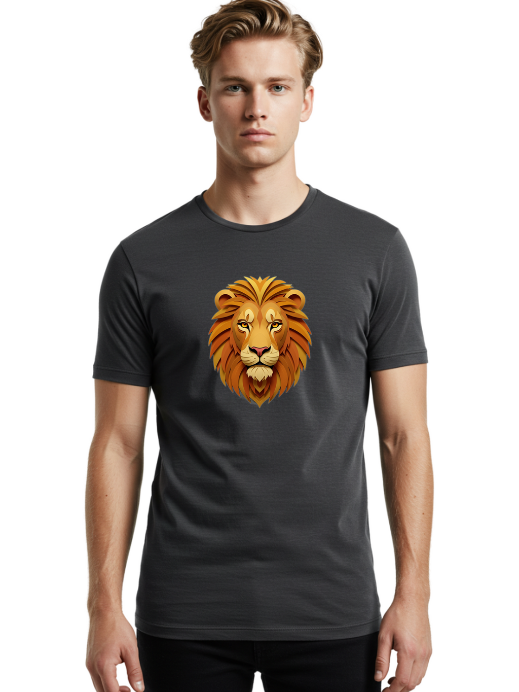 Lion-Head-7 Men'S Graphic Tee, 100% Cotton, Comfortable Casual Summer Wear, Machine Washable, Vintage Camera, Old Camera, Antique Camera, Black Camera, Classic Photography, Photography Equipment, Nostalgic Device, Film Camera, Camera Art Bao598