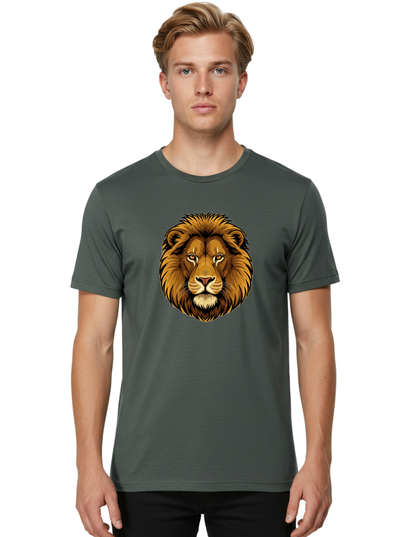 Lion-Head-8 Men'S Graphic Tee, 100% Cotton, Comfortable Casual Summer Wear, Machine Washable, Vintage Camera, Old Camera, Antique Camera, Black Camera, Classic Photography, Photography Equipment, Nostalgic Device, Film Camera, Camera Art Bao599