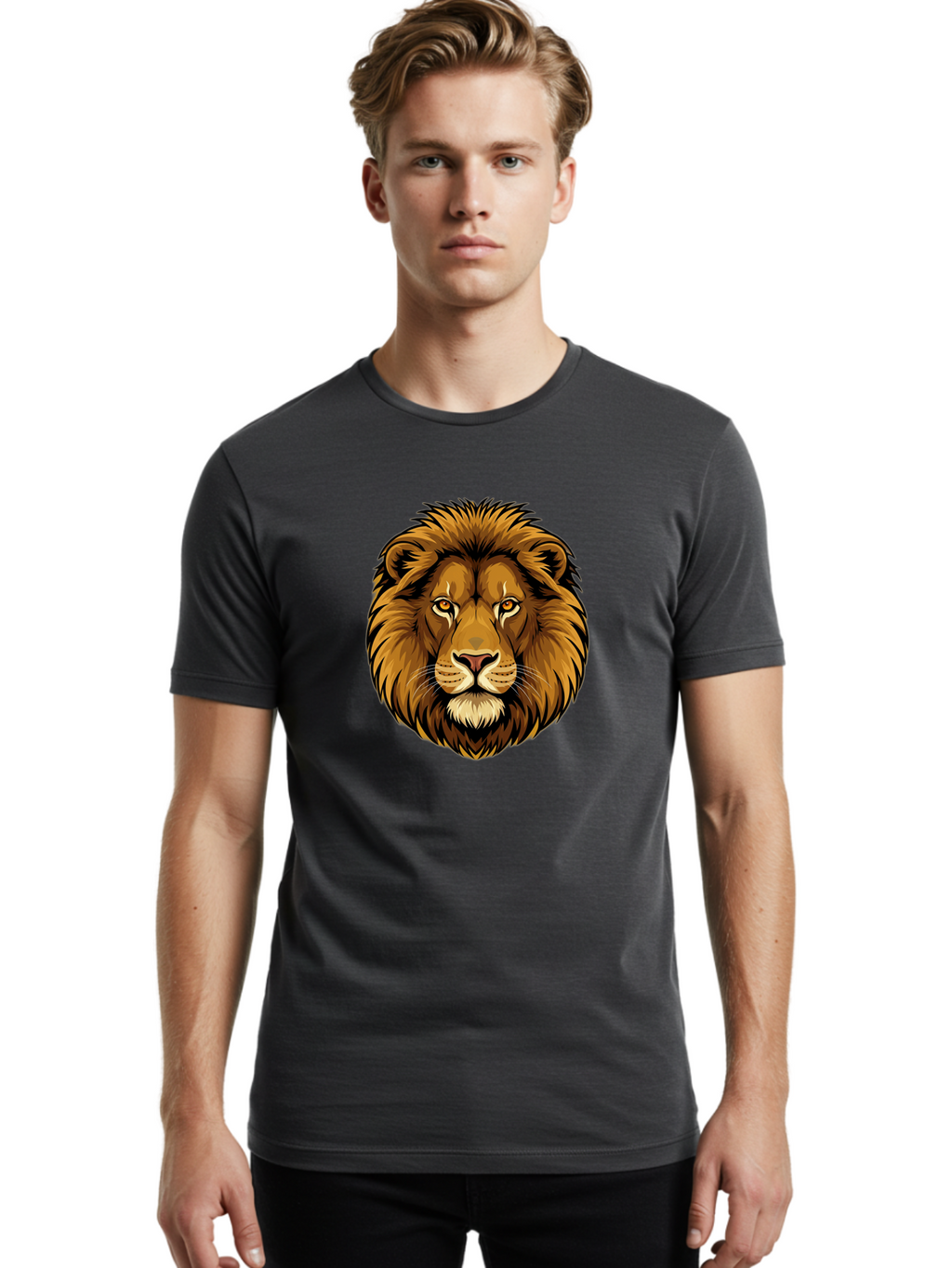 Lion-Head-8 Men'S Graphic Tee, 100% Cotton, Comfortable Casual Summer Wear, Machine Washable, Vintage Camera, Old Camera, Antique Camera, Black Camera, Classic Photography, Photography Equipment, Nostalgic Device, Film Camera, Camera Art Bao599