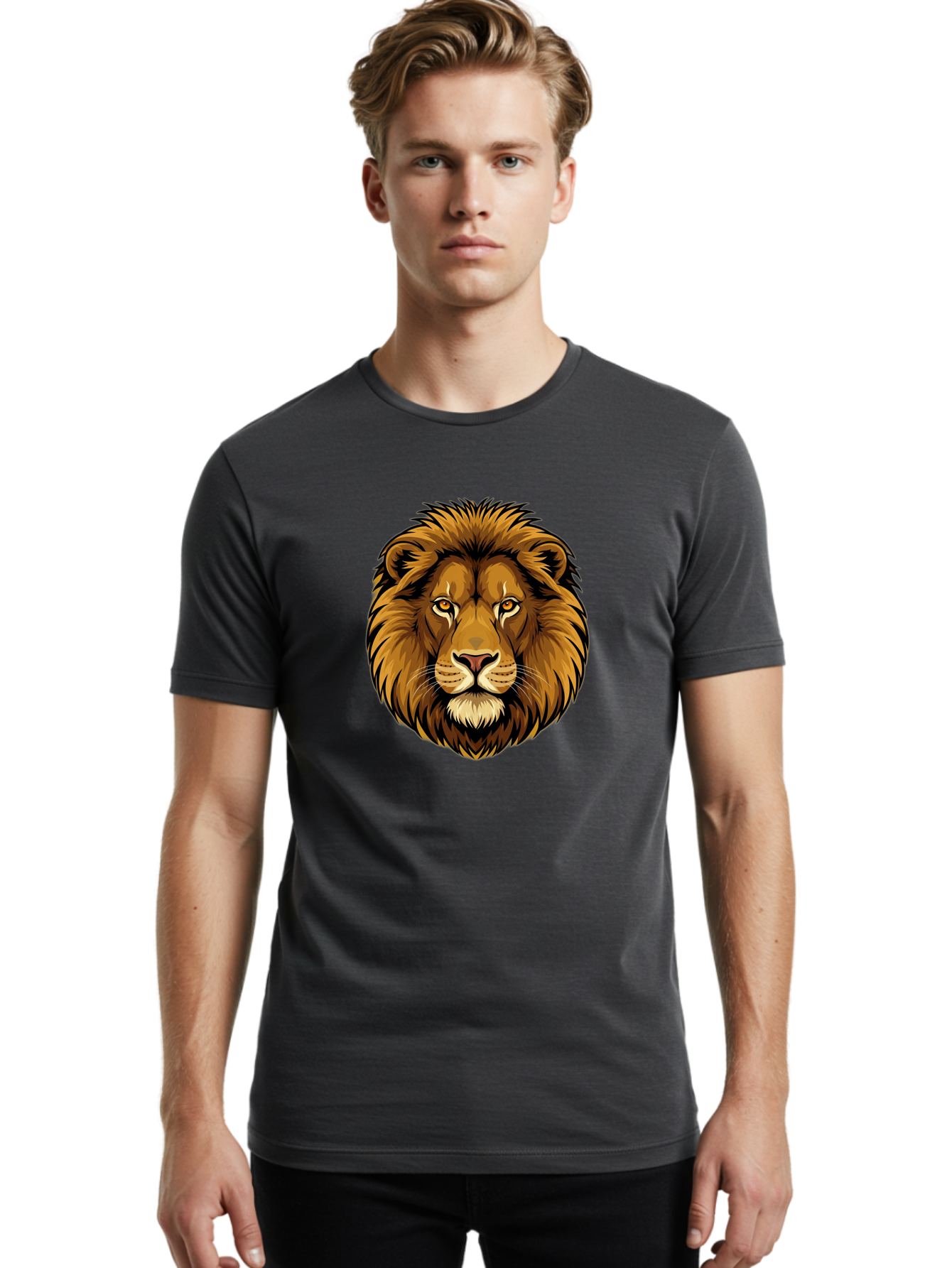 Lion-Head-8 Men'S Graphic Tee, 100% Cotton, Comfortable Casual Summer Wear, Machine Washable, Vintage Camera, Old Camera, Antique Camera, Black Camera, Classic Photography, Photography Equipment, Nostalgic Device, Film Camera, Camera Art Bao599