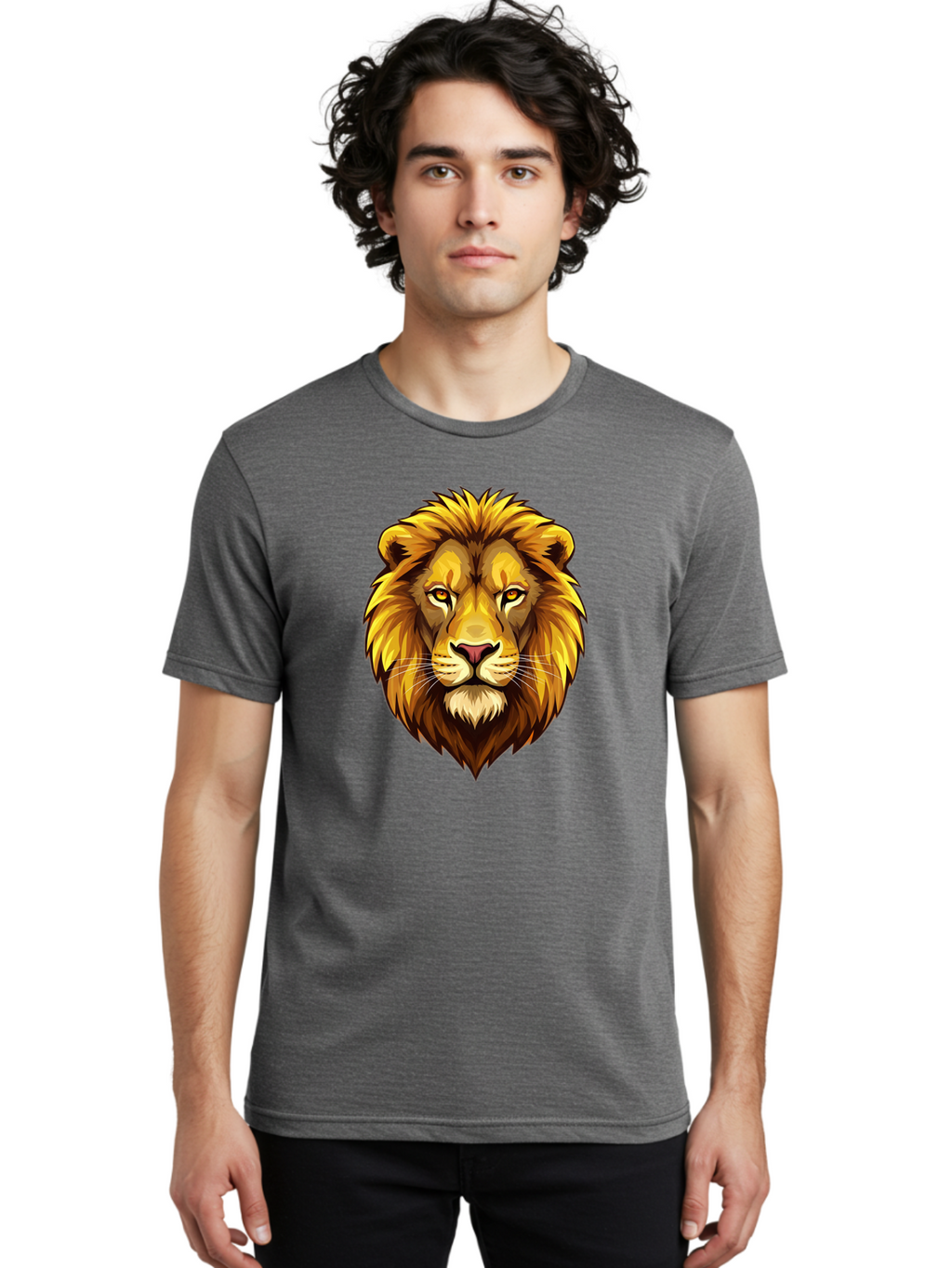 Lion-Head-Logo Men'S Graphic Tee, 100% Cotton, Comfortable Casual Summer Wear, Machine Washable, Vintage Camera, Old Camera, Antique Camera, Black Camera, Classic Photography, Photography Equipment, Nostalgic Device, Film Camera, Camera Art Bao601