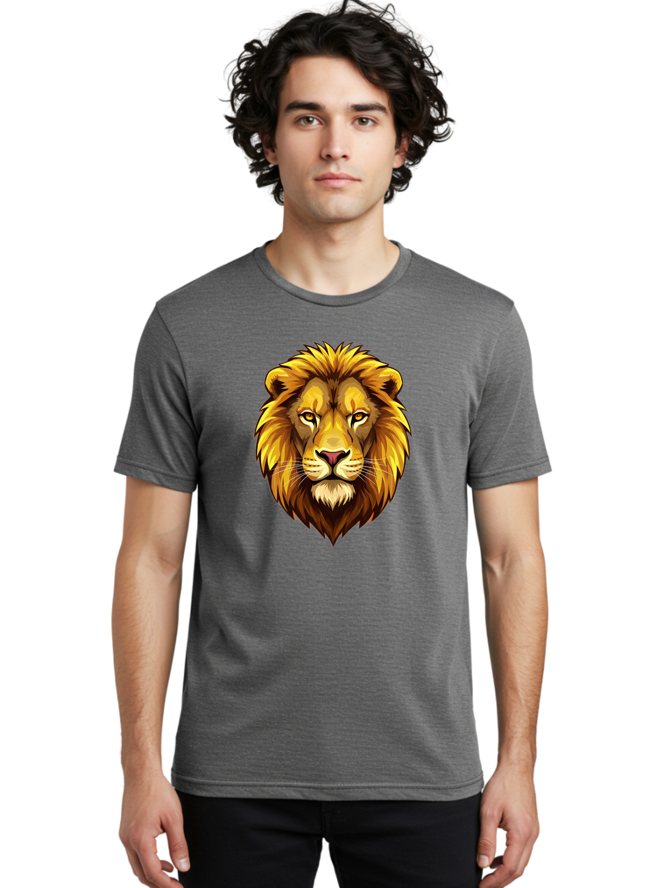 Lion-Head-Logo Men'S Graphic Tee, 100% Cotton, Comfortable Casual Summer Wear, Machine Washable, Vintage Camera, Old Camera, Antique Camera, Black Camera, Classic Photography, Photography Equipment, Nostalgic Device, Film Camera, Camera Art Bao601