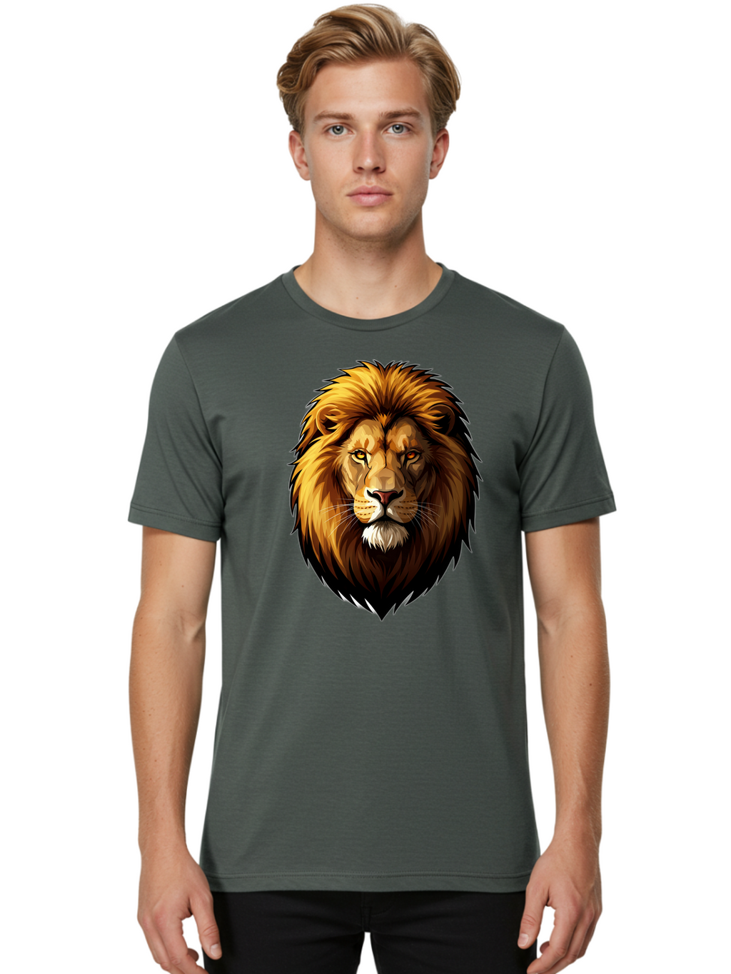Lion-Head Men'S Graphic Tee, 100% Cotton, Comfortable Casual Summer Wear, Machine Washable, Vintage Camera, Old Camera, Antique Camera, Black Camera, Classic Photography, Photography Equipment, Nostalgic Device, Film Camera, Camera Art Bao602
