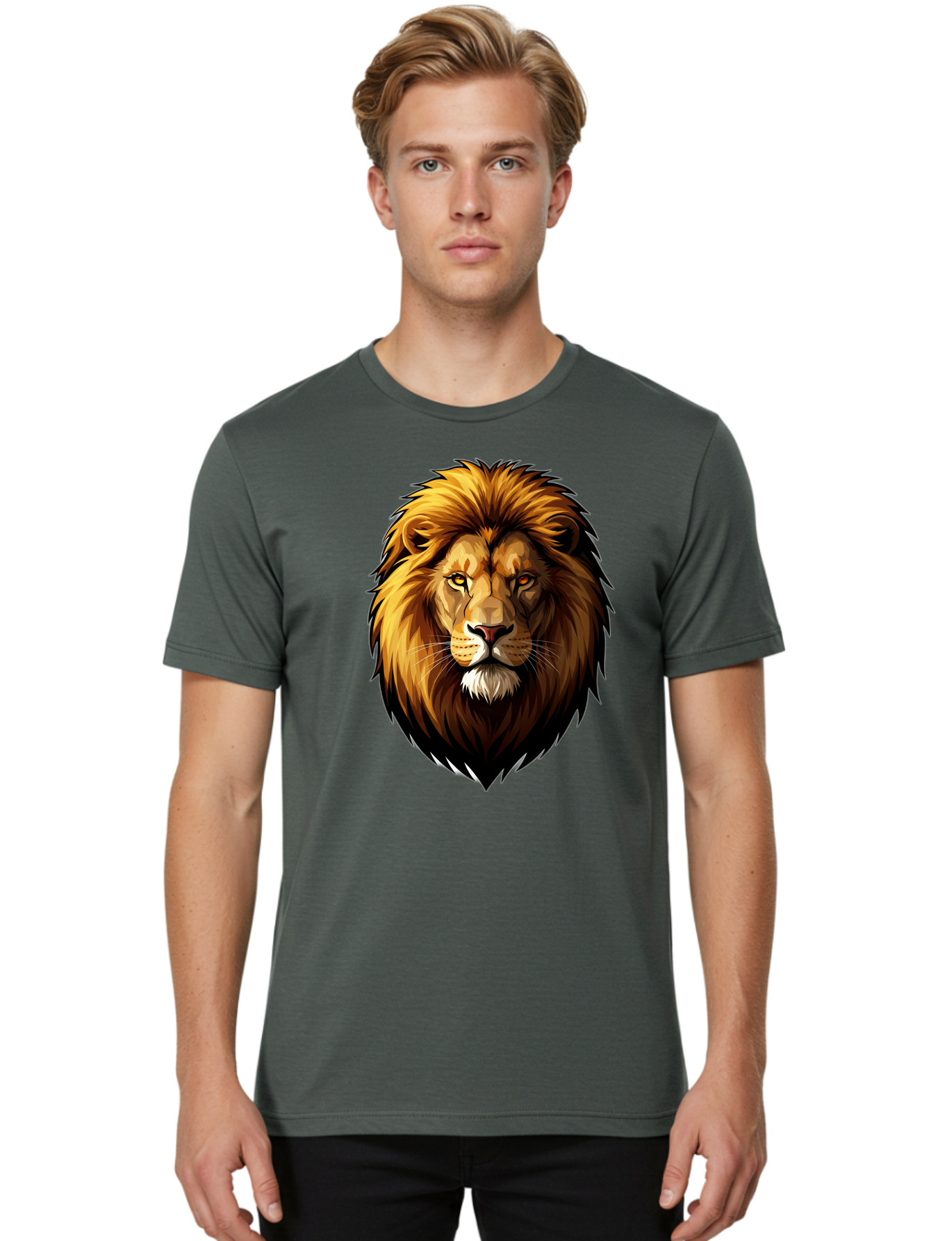 Lion-Head Men'S Graphic Tee, 100% Cotton, Comfortable Casual Summer Wear, Machine Washable, Vintage Camera, Old Camera, Antique Camera, Black Camera, Classic Photography, Photography Equipment, Nostalgic Device, Film Camera, Camera Art Bao602