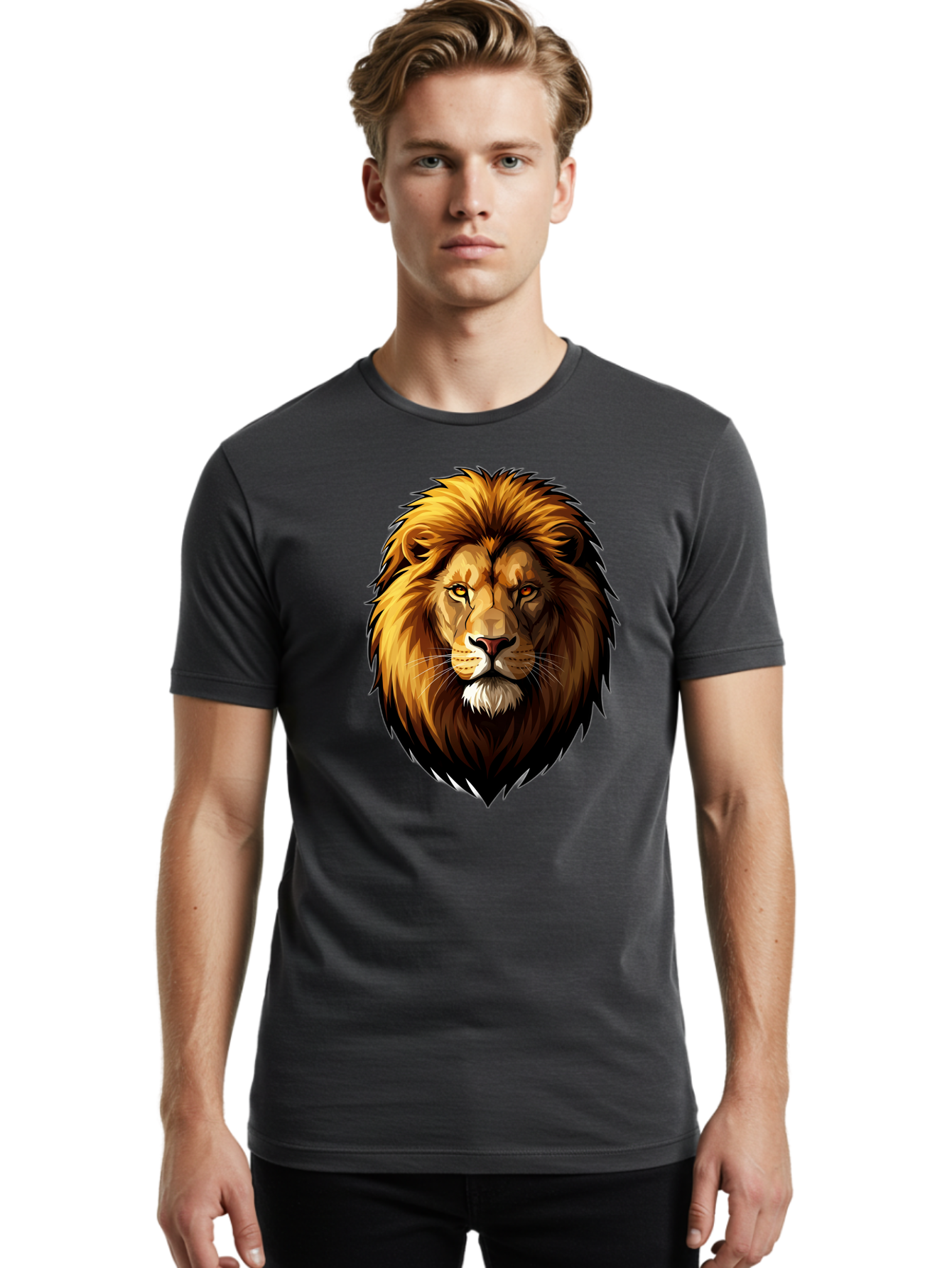 Lion-Head Men'S Graphic Tee, 100% Cotton, Comfortable Casual Summer Wear, Machine Washable, Vintage Camera, Old Camera, Antique Camera, Black Camera, Classic Photography, Photography Equipment, Nostalgic Device, Film Camera, Camera Art Bao602