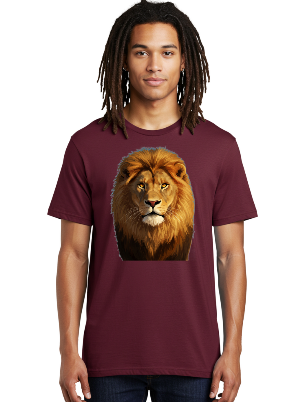 Lion-Portrait-1 Men'S Graphic Tee, 100% Cotton, Comfortable Casual Summer Wear, Machine Washable, Vintage Camera, Old Camera, Antique Camera, Black Camera, Classic Photography, Photography Equipment, Nostalgic Device, Film Camera, Camera Art Bao603