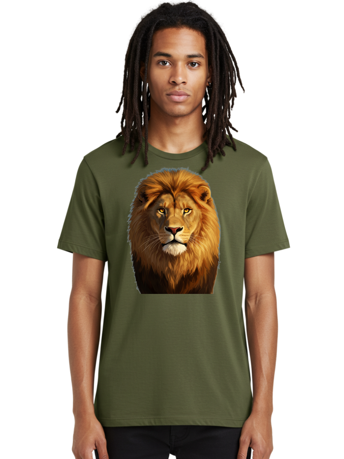 Lion-Portrait-1 Men'S Graphic Tee, 100% Cotton, Comfortable Casual Summer Wear, Machine Washable, Vintage Camera, Old Camera, Antique Camera, Black Camera, Classic Photography, Photography Equipment, Nostalgic Device, Film Camera, Camera Art Bao603