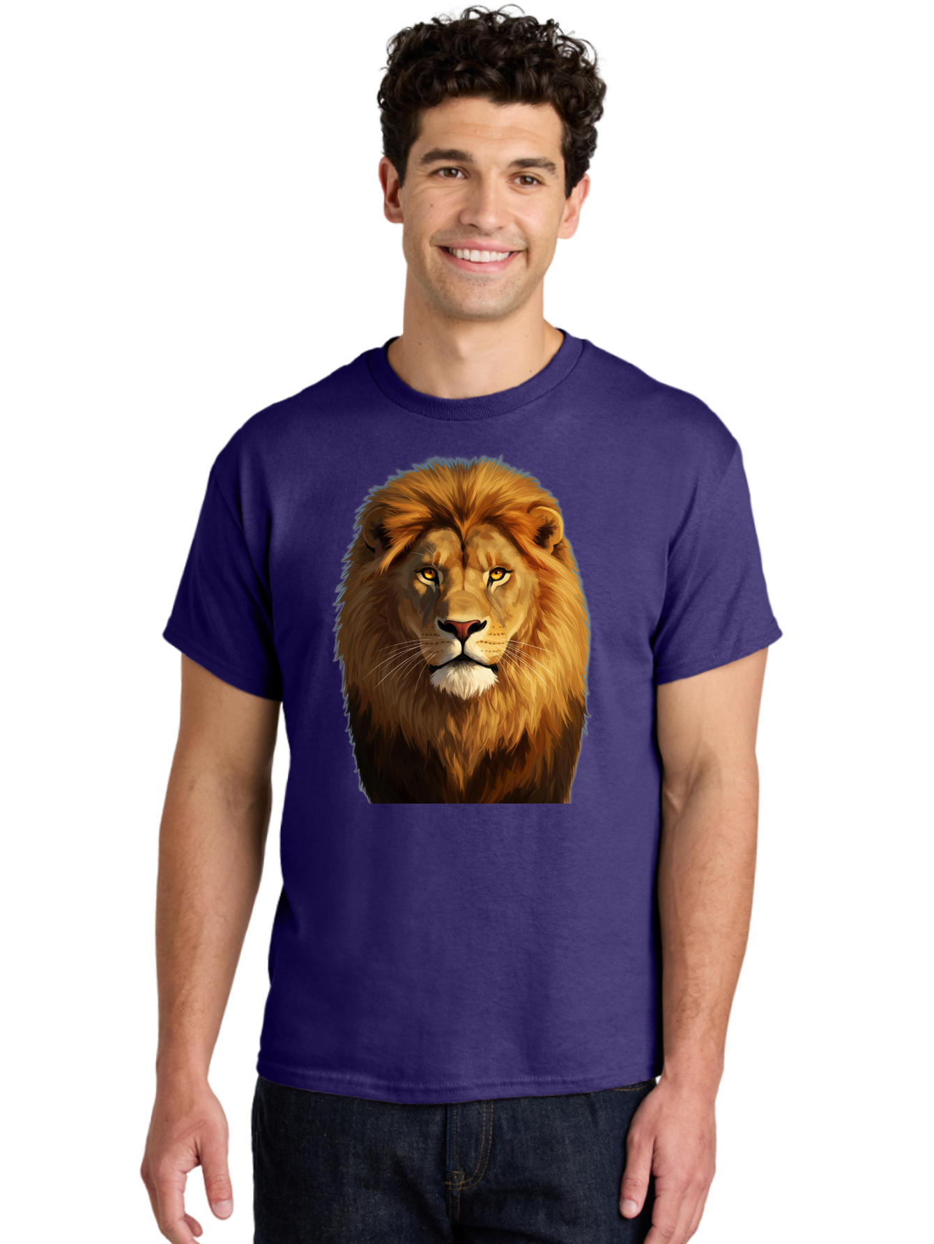 Lion-Portrait-1 Men'S Graphic Tee, 100% Cotton, Comfortable Casual Summer Wear, Machine Washable, Vintage Camera, Old Camera, Antique Camera, Black Camera, Classic Photography, Photography Equipment, Nostalgic Device, Film Camera, Camera Art Bao603