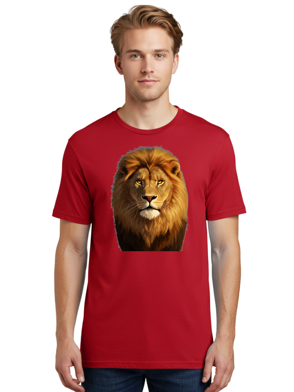 Lion-Portrait-1 Men'S Graphic Tee, 100% Cotton, Comfortable Casual Summer Wear, Machine Washable, Vintage Camera, Old Camera, Antique Camera, Black Camera, Classic Photography, Photography Equipment, Nostalgic Device, Film Camera, Camera Art Bao603