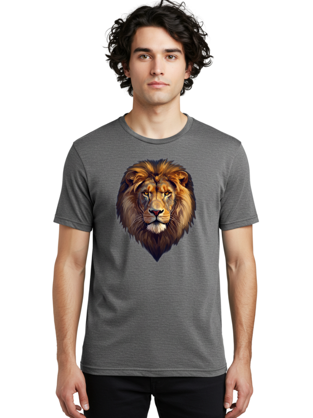 Lion-Portrait Men'S Graphic Tee, 100% Cotton, Comfortable Casual Summer Wear, Machine Washable, Vintage Camera, Old Camera, Antique Camera, Black Camera, Classic Photography, Photography Equipment, Nostalgic Device, Film Camera, Camera Art Bao604
