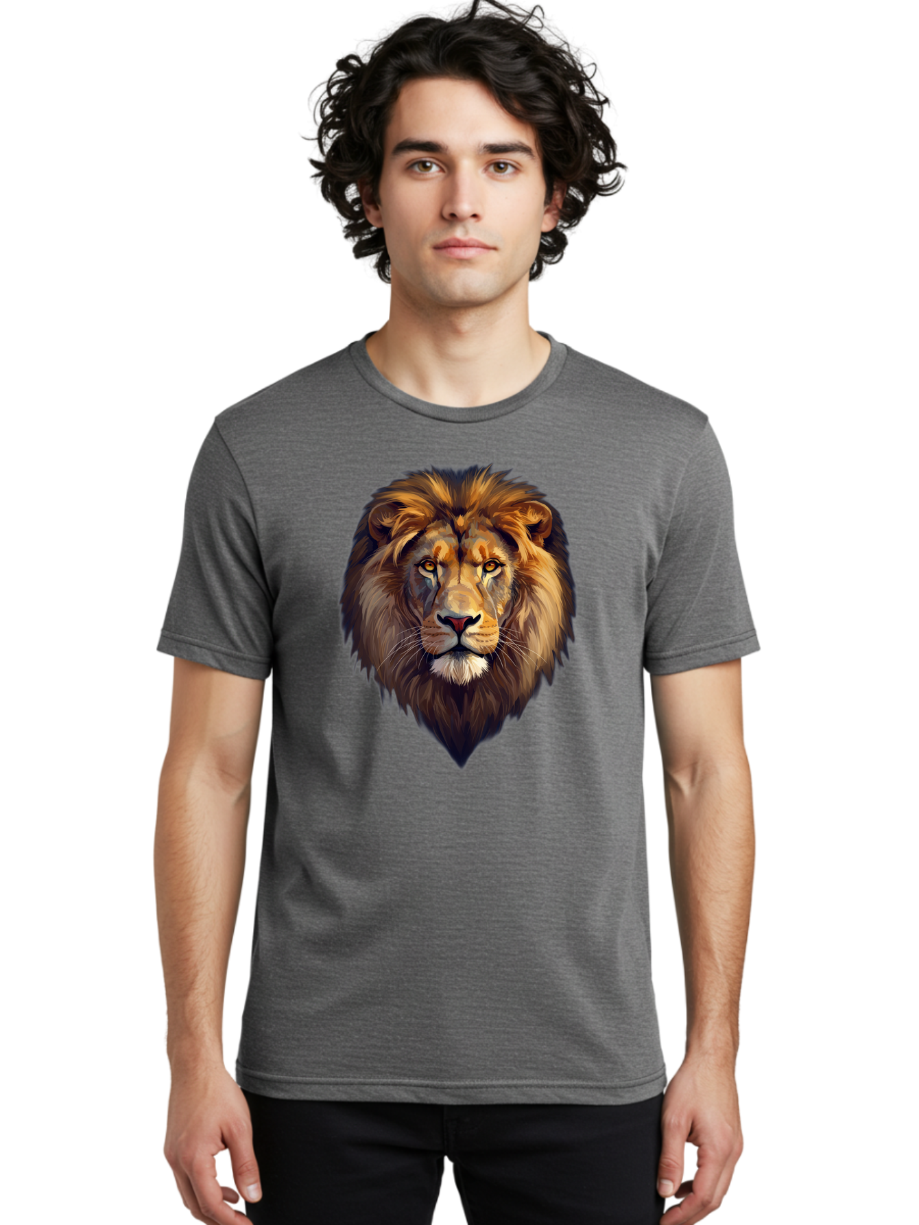 Lion-Portrait Men'S Graphic Tee, 100% Cotton, Comfortable Casual Summer Wear, Machine Washable, Vintage Camera, Old Camera, Antique Camera, Black Camera, Classic Photography, Photography Equipment, Nostalgic Device, Film Camera, Camera Art Bao604