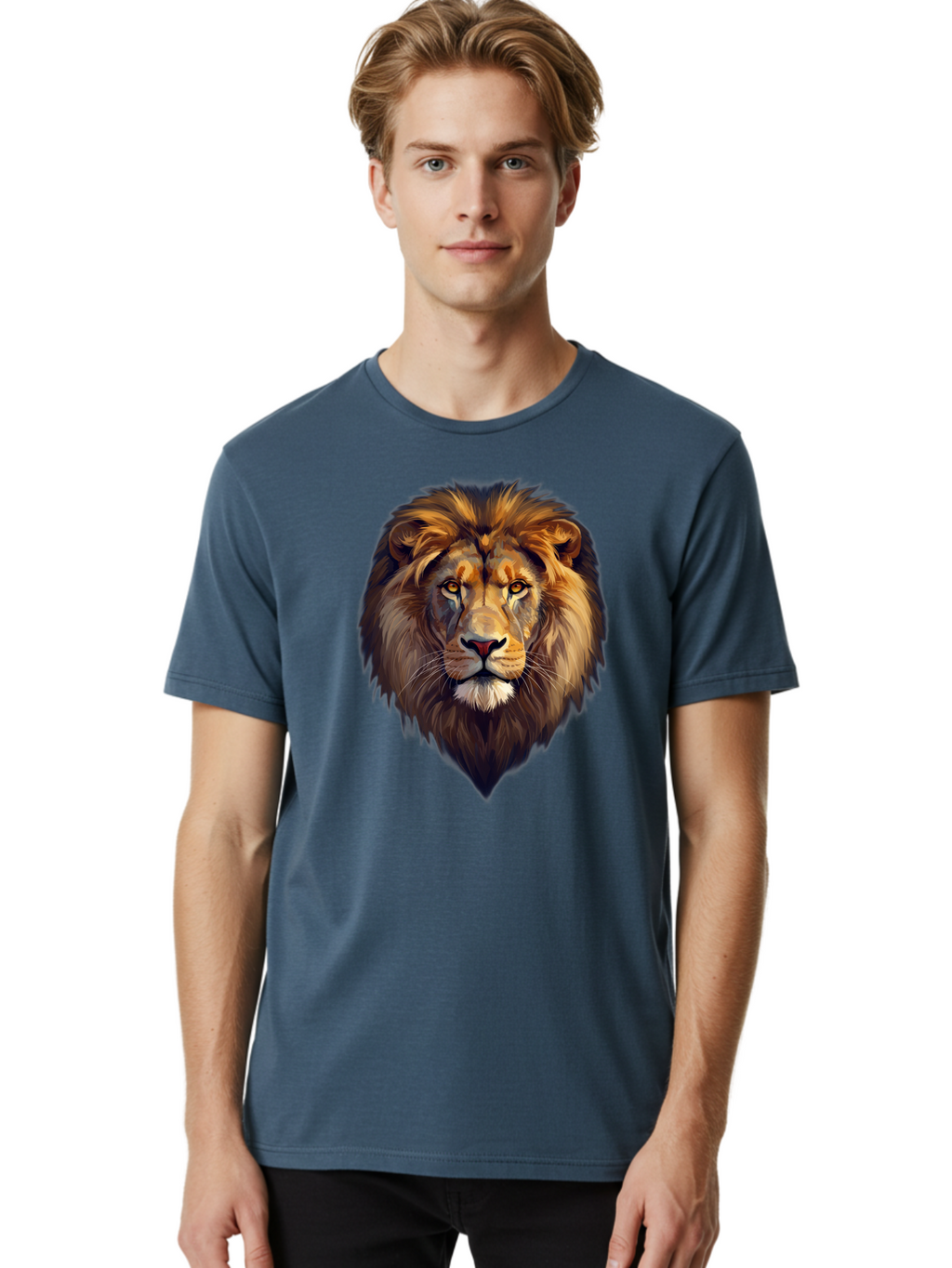 Lion-Portrait Men'S Graphic Tee, 100% Cotton, Comfortable Casual Summer Wear, Machine Washable, Vintage Camera, Old Camera, Antique Camera, Black Camera, Classic Photography, Photography Equipment, Nostalgic Device, Film Camera, Camera Art Bao604