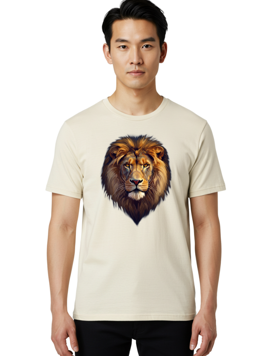 Lion-Portrait Men'S Graphic Tee, 100% Cotton, Comfortable Casual Summer Wear, Machine Washable, Vintage Camera, Old Camera, Antique Camera, Black Camera, Classic Photography, Photography Equipment, Nostalgic Device, Film Camera, Camera Art Bao604