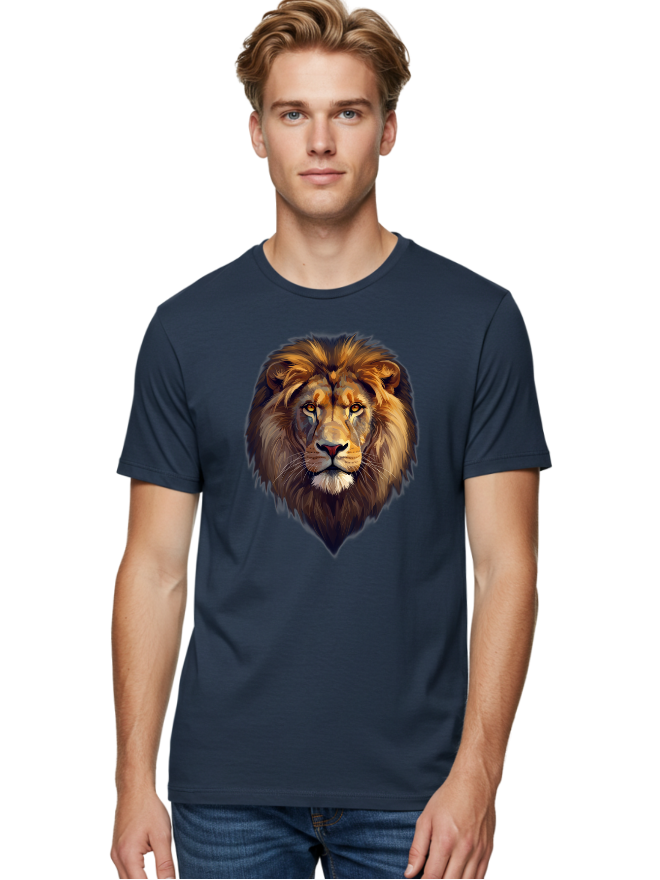 Lion-Portrait Men'S Graphic Tee, 100% Cotton, Comfortable Casual Summer Wear, Machine Washable, Vintage Camera, Old Camera, Antique Camera, Black Camera, Classic Photography, Photography Equipment, Nostalgic Device, Film Camera, Camera Art Bao604