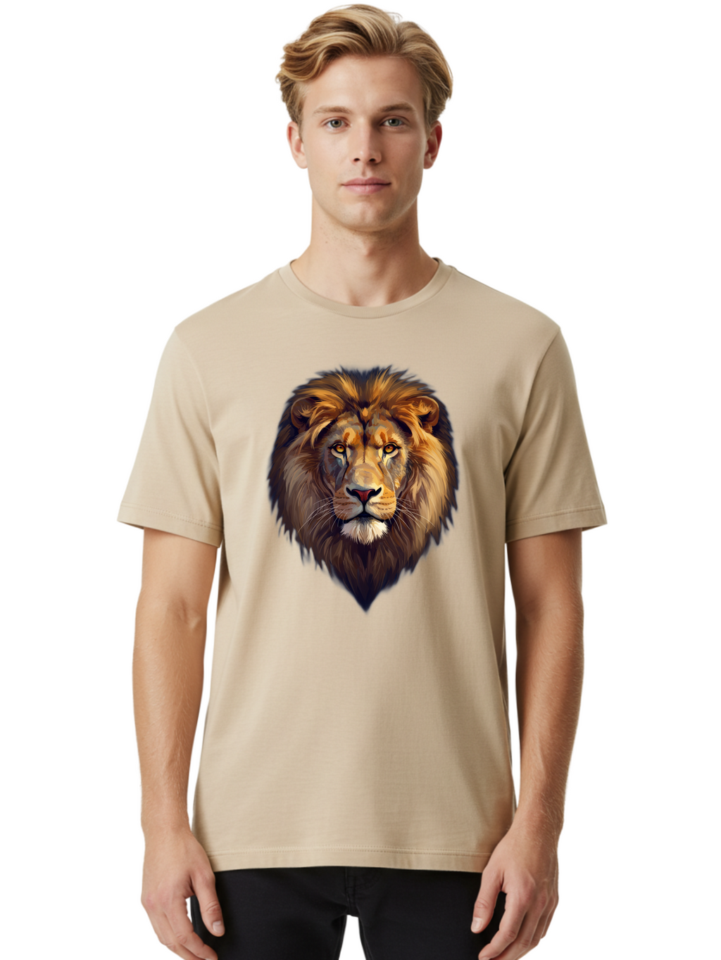 Lion-Portrait Men'S Graphic Tee, 100% Cotton, Comfortable Casual Summer Wear, Machine Washable, Vintage Camera, Old Camera, Antique Camera, Black Camera, Classic Photography, Photography Equipment, Nostalgic Device, Film Camera, Camera Art Bao604