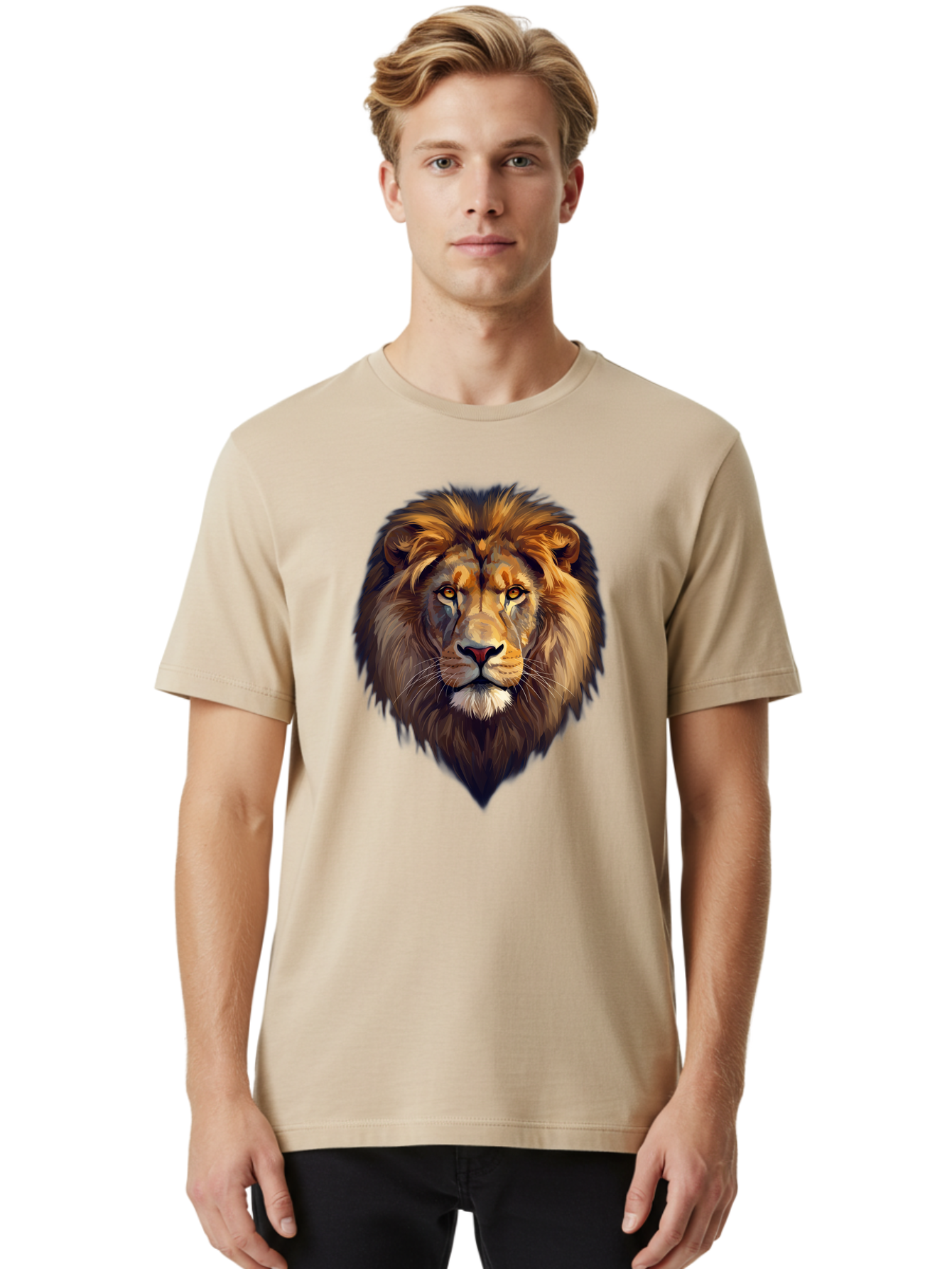 Lion-Portrait Men'S Graphic Tee, 100% Cotton, Comfortable Casual Summer Wear, Machine Washable, Vintage Camera, Old Camera, Antique Camera, Black Camera, Classic Photography, Photography Equipment, Nostalgic Device, Film Camera, Camera Art Bao604