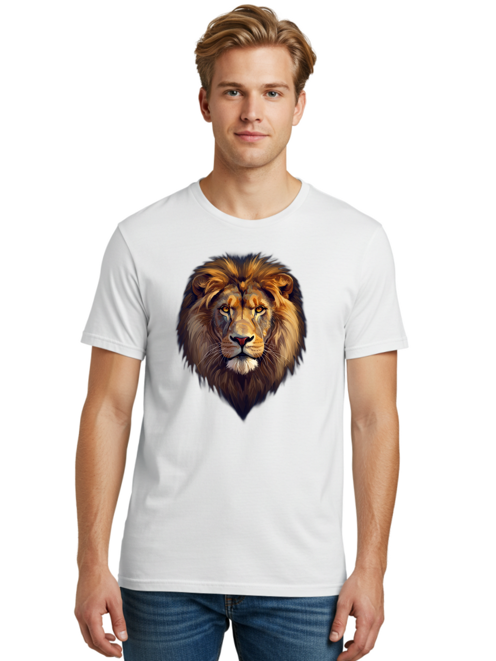 Lion-Portrait Men'S Graphic Tee, 100% Cotton, Comfortable Casual Summer Wear, Machine Washable, Vintage Camera, Old Camera, Antique Camera, Black Camera, Classic Photography, Photography Equipment, Nostalgic Device, Film Camera, Camera Art Bao604