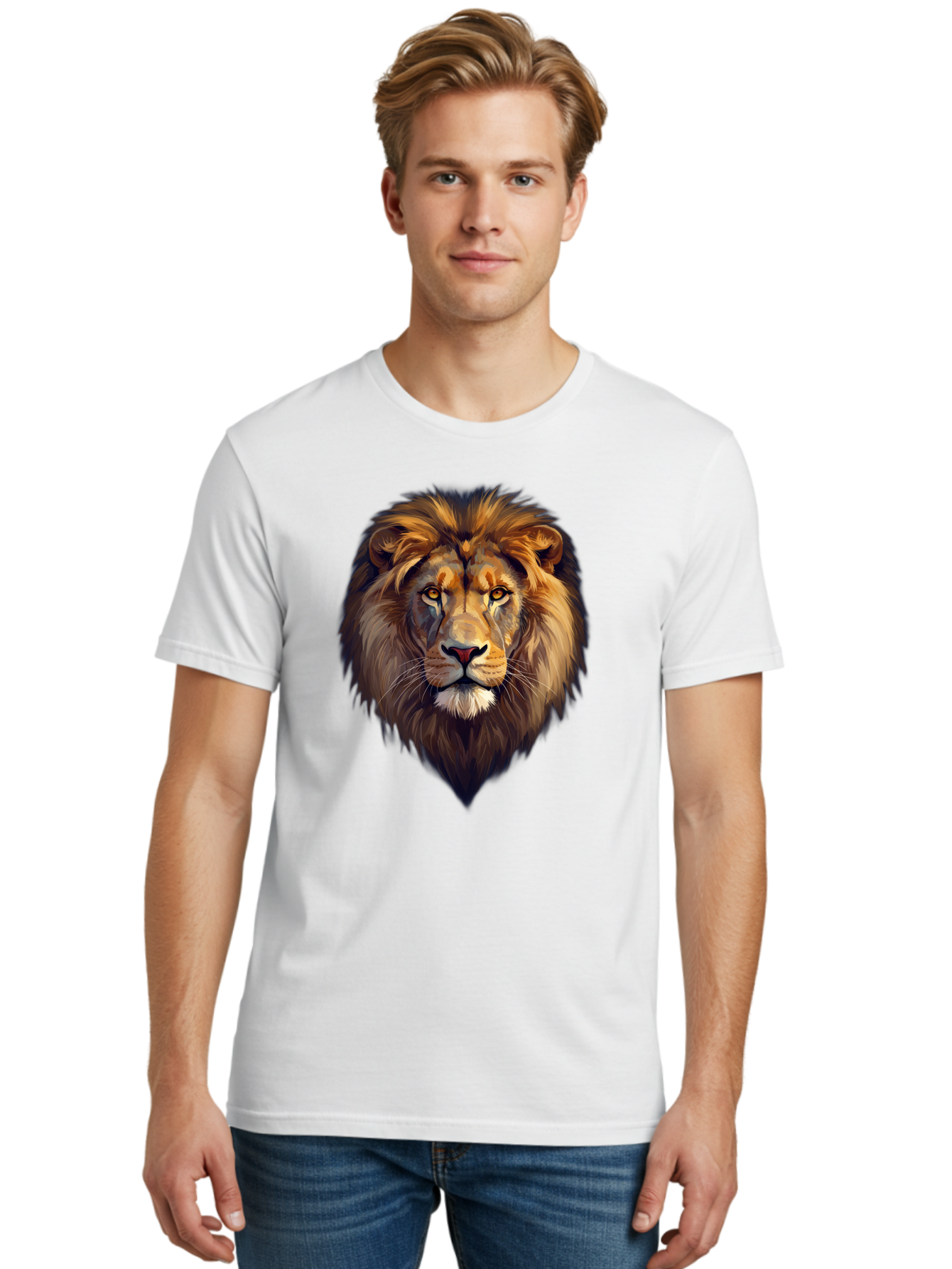 Lion-Portrait Men'S Graphic Tee, 100% Cotton, Comfortable Casual Summer Wear, Machine Washable, Vintage Camera, Old Camera, Antique Camera, Black Camera, Classic Photography, Photography Equipment, Nostalgic Device, Film Camera, Camera Art Bao604