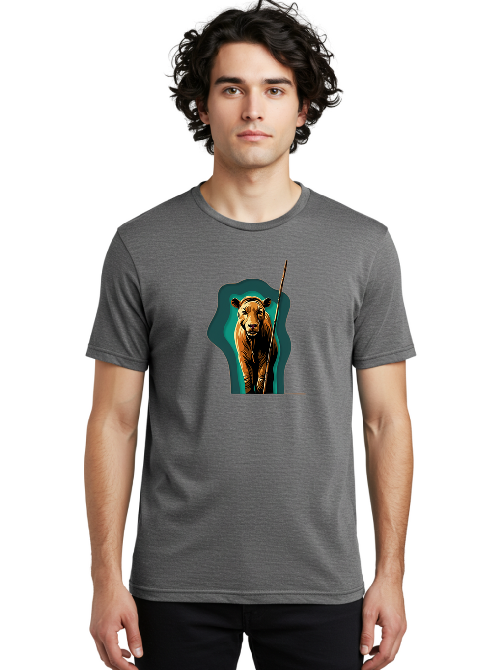 Lion-With-Spear Men'S Graphic Tee, 100% Cotton, Comfortable Casual Summer Wear, Machine Washable, Vintage Camera, Old Camera, Antique Camera, Black Camera, Classic Photography, Photography Equipment, Nostalgic Device, Film Camera, Camera Art Bao605