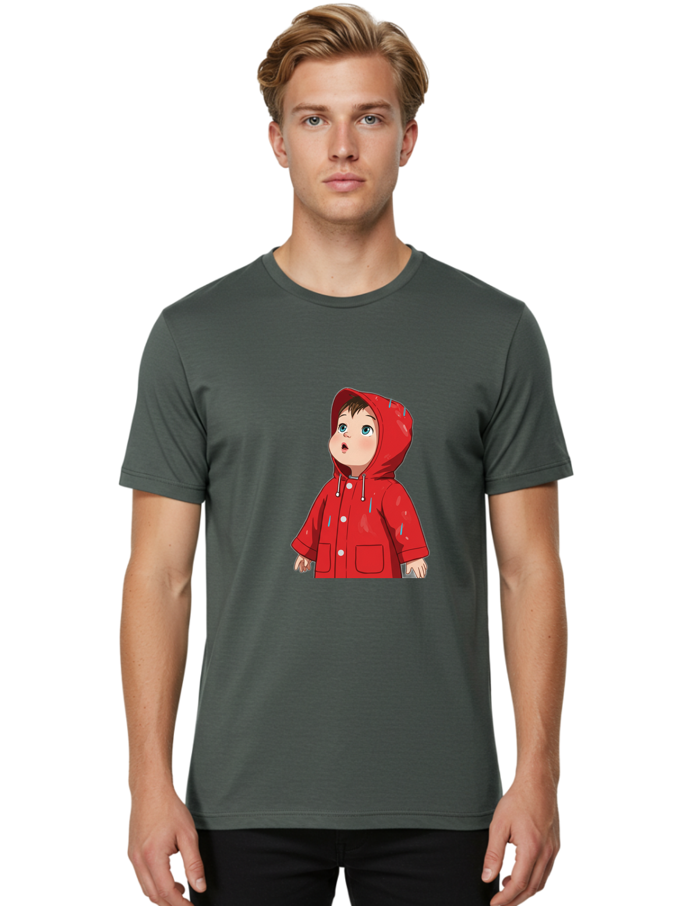 Little-Boy-Red-Raincoat Men'S Graphic Tee, 100% Cotton, Comfortable Casual Summer Wear, Machine Washable, Vintage Camera, Old Camera, Antique Camera, Black Camera, Classic Photography, Photography Equipment, Nostalgic Device, Film Camera, Bao607