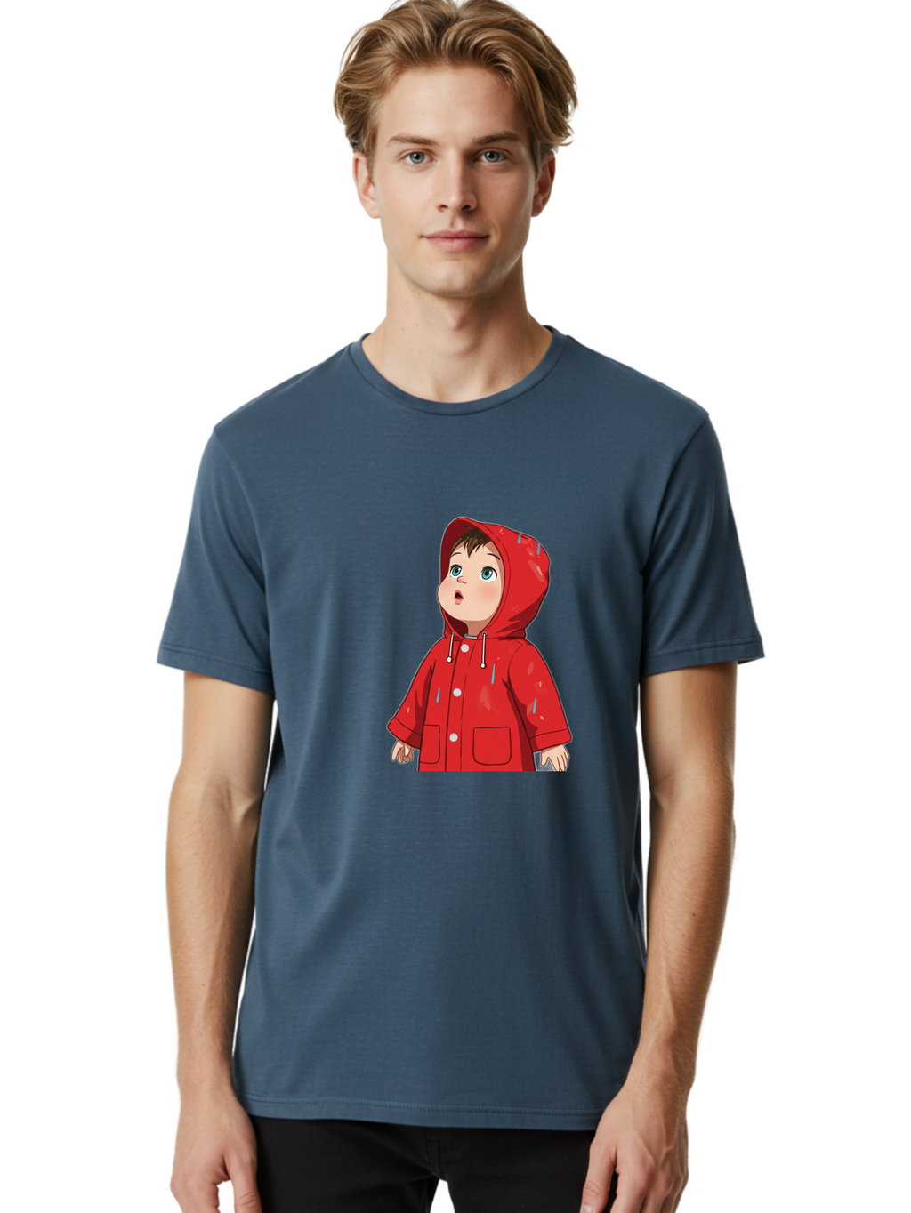 Little-Boy-Red-Raincoat Men'S Graphic Tee, 100% Cotton, Comfortable Casual Summer Wear, Machine Washable, Vintage Camera, Old Camera, Antique Camera, Black Camera, Classic Photography, Photography Equipment, Nostalgic Device, Film Camera, Bao607