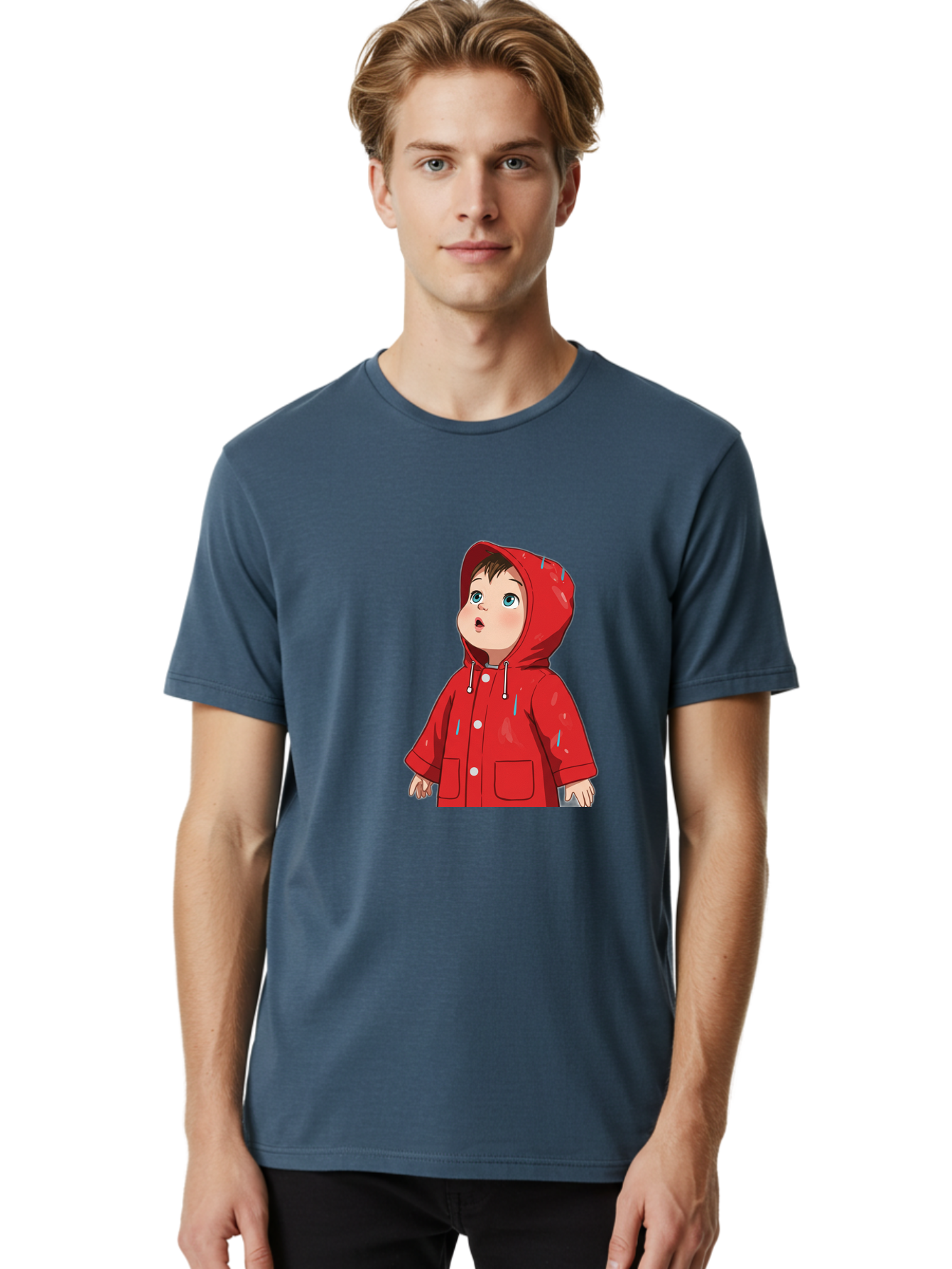 Little-Boy-Red-Raincoat Men'S Graphic Tee, 100% Cotton, Comfortable Casual Summer Wear, Machine Washable, Vintage Camera, Old Camera, Antique Camera, Black Camera, Classic Photography, Photography Equipment, Nostalgic Device, Film Camera, Bao607
