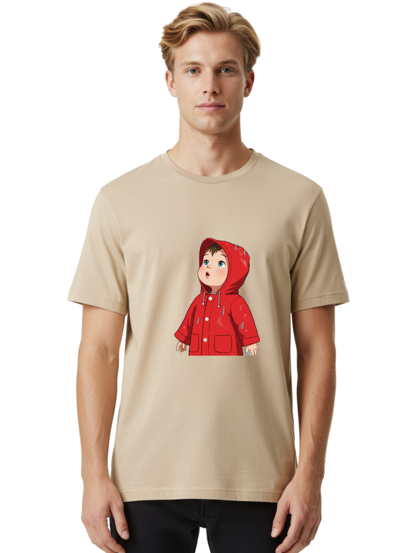 Little-Boy-Red-Raincoat Men'S Graphic Tee, 100% Cotton, Comfortable Casual Summer Wear, Machine Washable, Vintage Camera, Old Camera, Antique Camera, Black Camera, Classic Photography, Photography Equipment, Nostalgic Device, Film Camera, Bao607