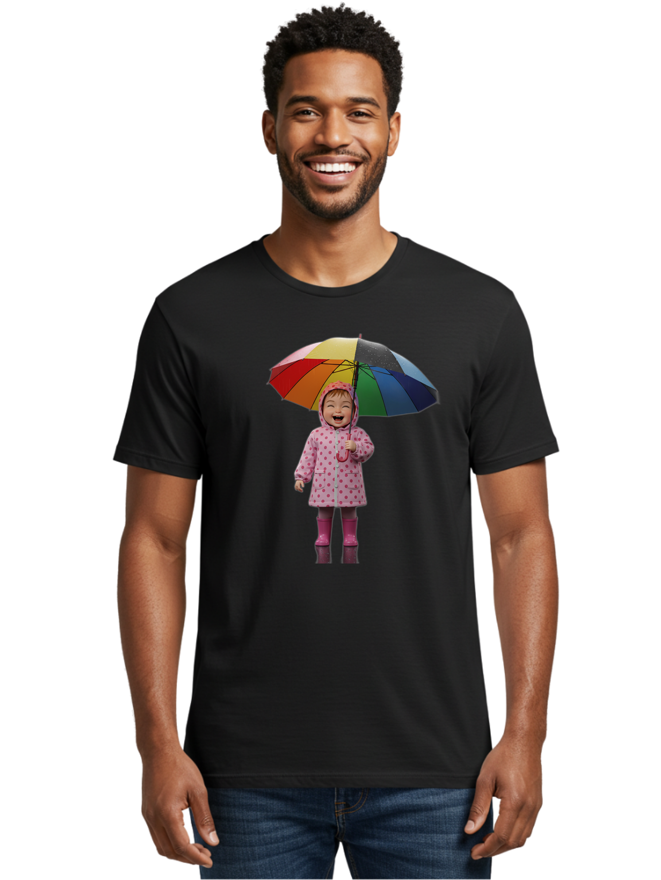 Little-Girl-With-Rainbow-Umbrella Men'S Graphic Tee, 100% Cotton, Comfortable Casual Summer Wear, Machine Washable, Vintage Camera, Old Camera, Antique Camera, Black Camera, Classic Photography, Photography Equipment, Nostalgic Device, Bao608