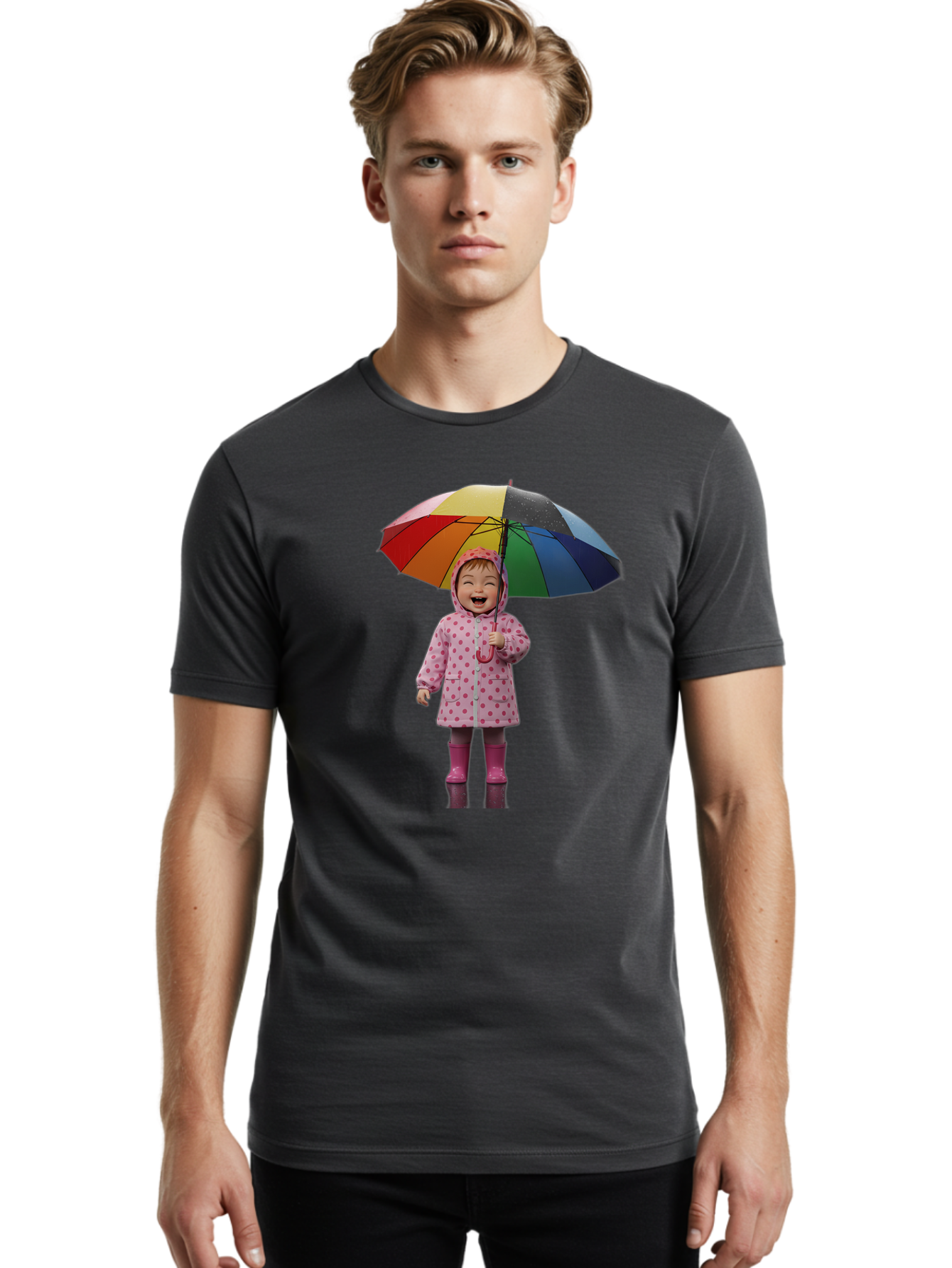 Little-Girl-With-Rainbow-Umbrella Men'S Graphic Tee, 100% Cotton, Comfortable Casual Summer Wear, Machine Washable, Vintage Camera, Old Camera, Antique Camera, Black Camera, Classic Photography, Photography Equipment, Nostalgic Device, Bao608